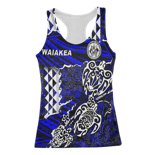 Hawaii Waiakea High School Custom Racerback Tank Polynesian Turtle Style