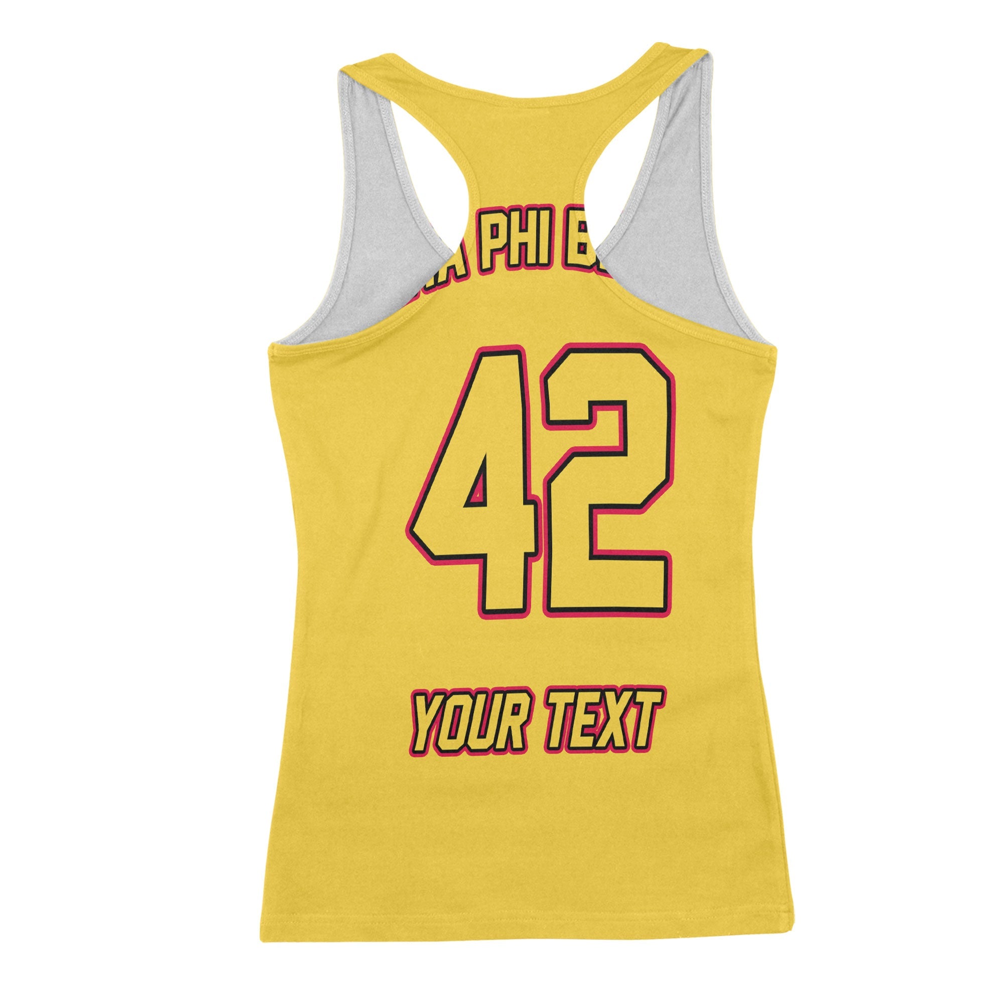 Sorority Tank Top - Personalized Eta Phi Beta Racerback Tank Original Yellow Style