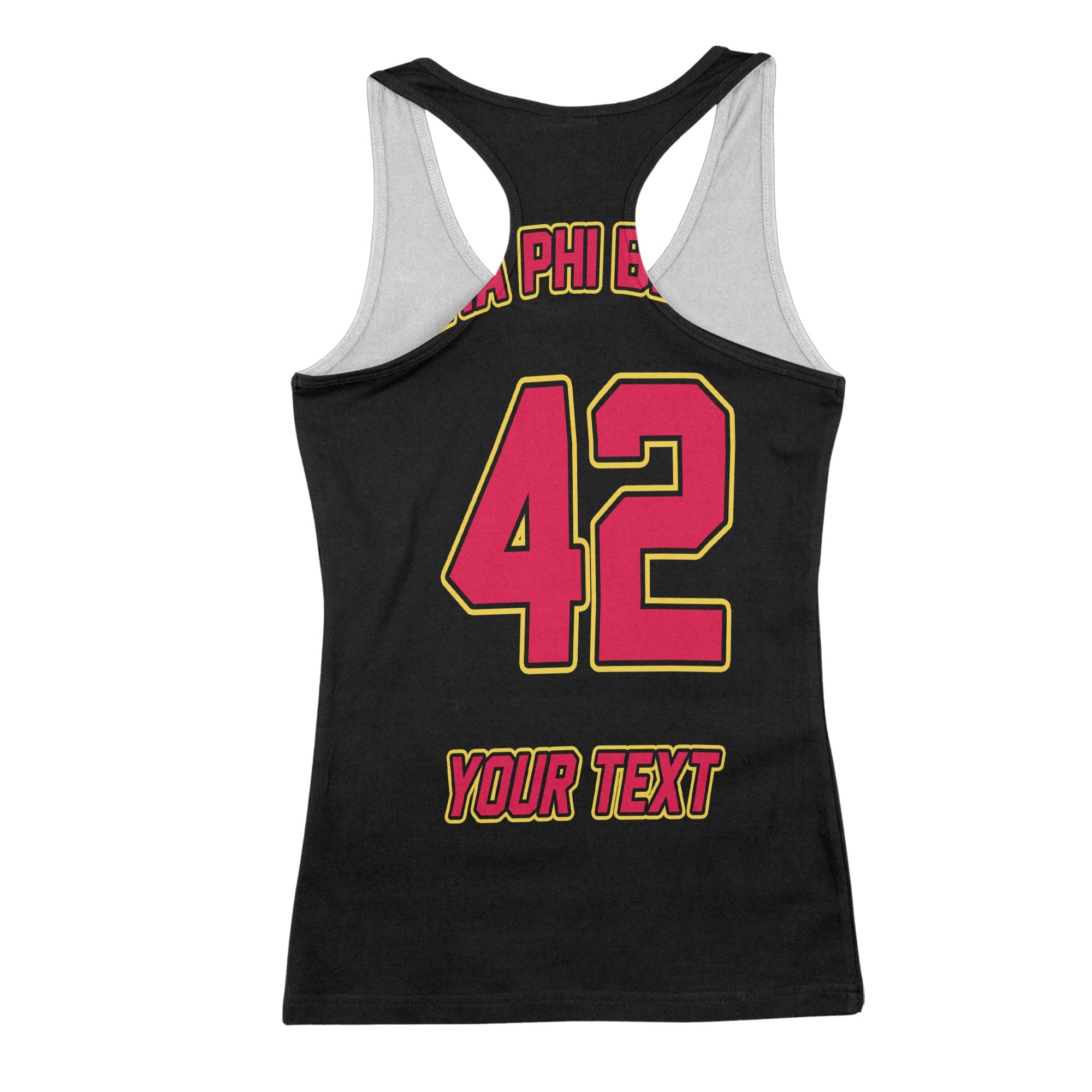 Sorority Tank Top - Personalized Eta Phi Beta Racerback Tank Original Black Style