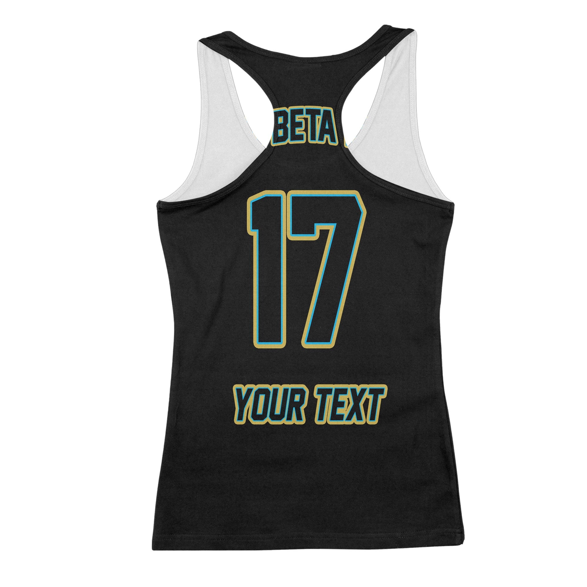 Fraternity Tank Top - Personalized Mu Beta Phi Racerback Tank Original Black Style