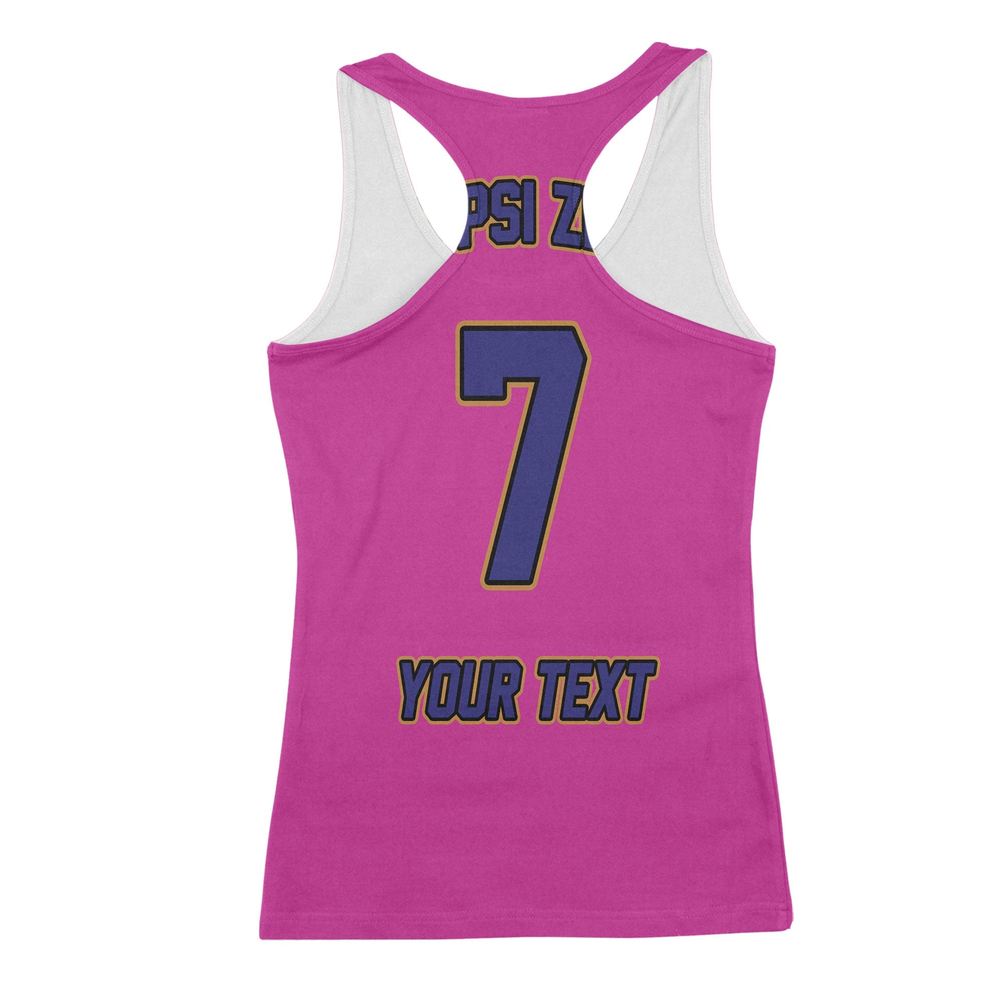 Sorority Tank Top - Personalized Nu Psi Zeta Racerback Tank Original Pink Style