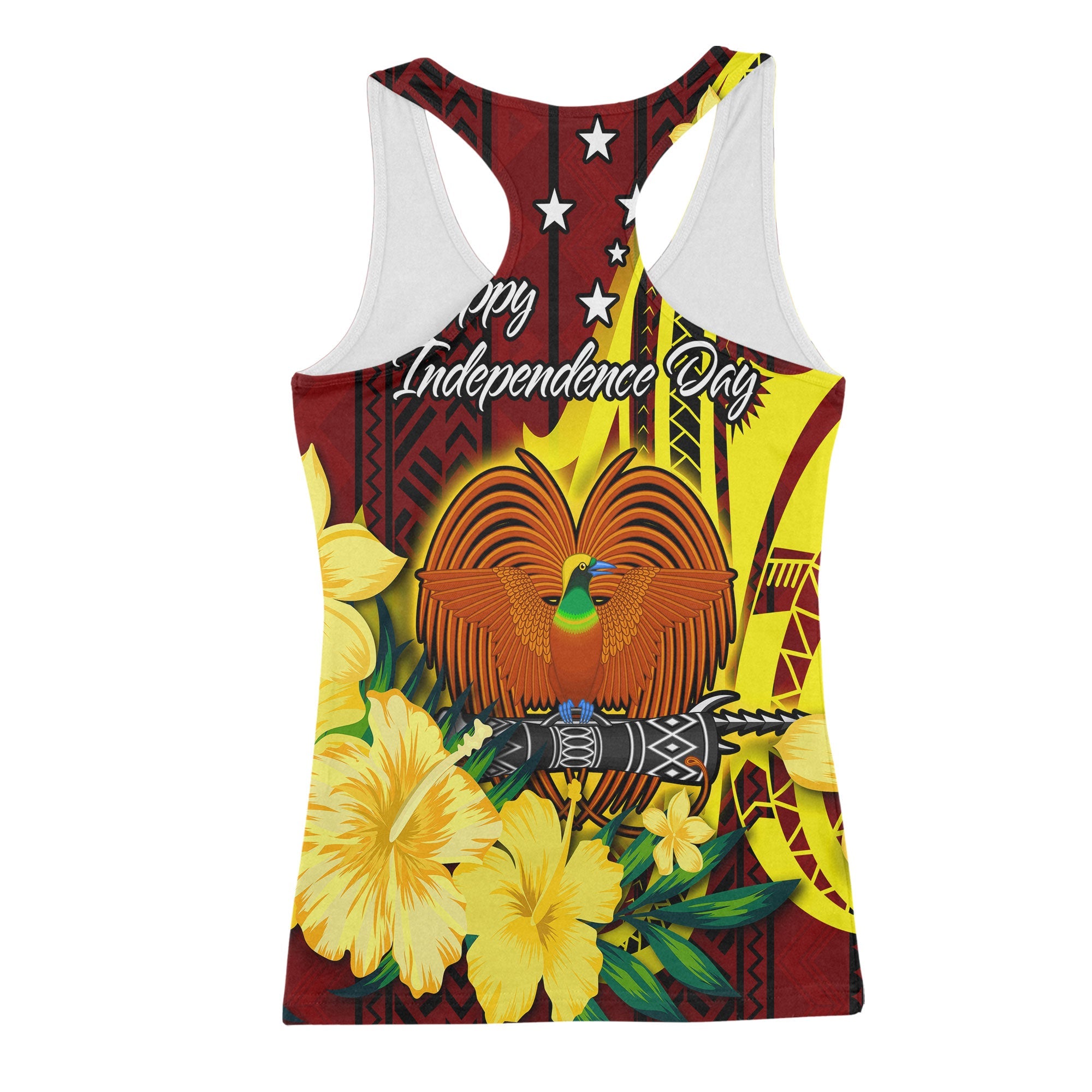 Custom Papua New Guinea Racerback Tank Polynesian PNG Bird Independence Day - LH1