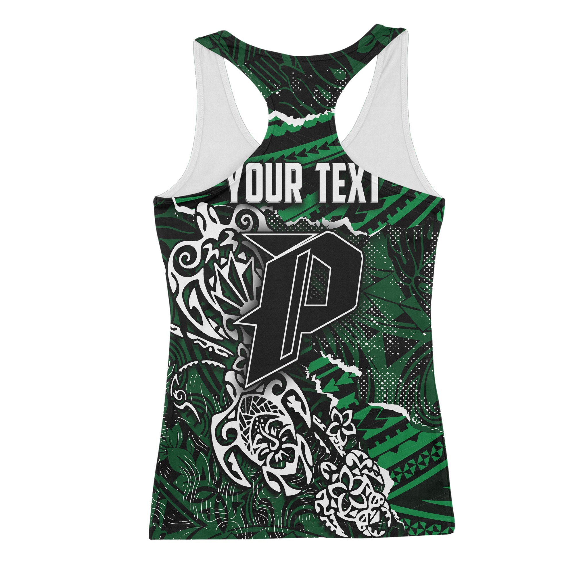 Hawaii Pahoa High & Intermediate School Custom Racerback Tank Polynesian Turtle Style