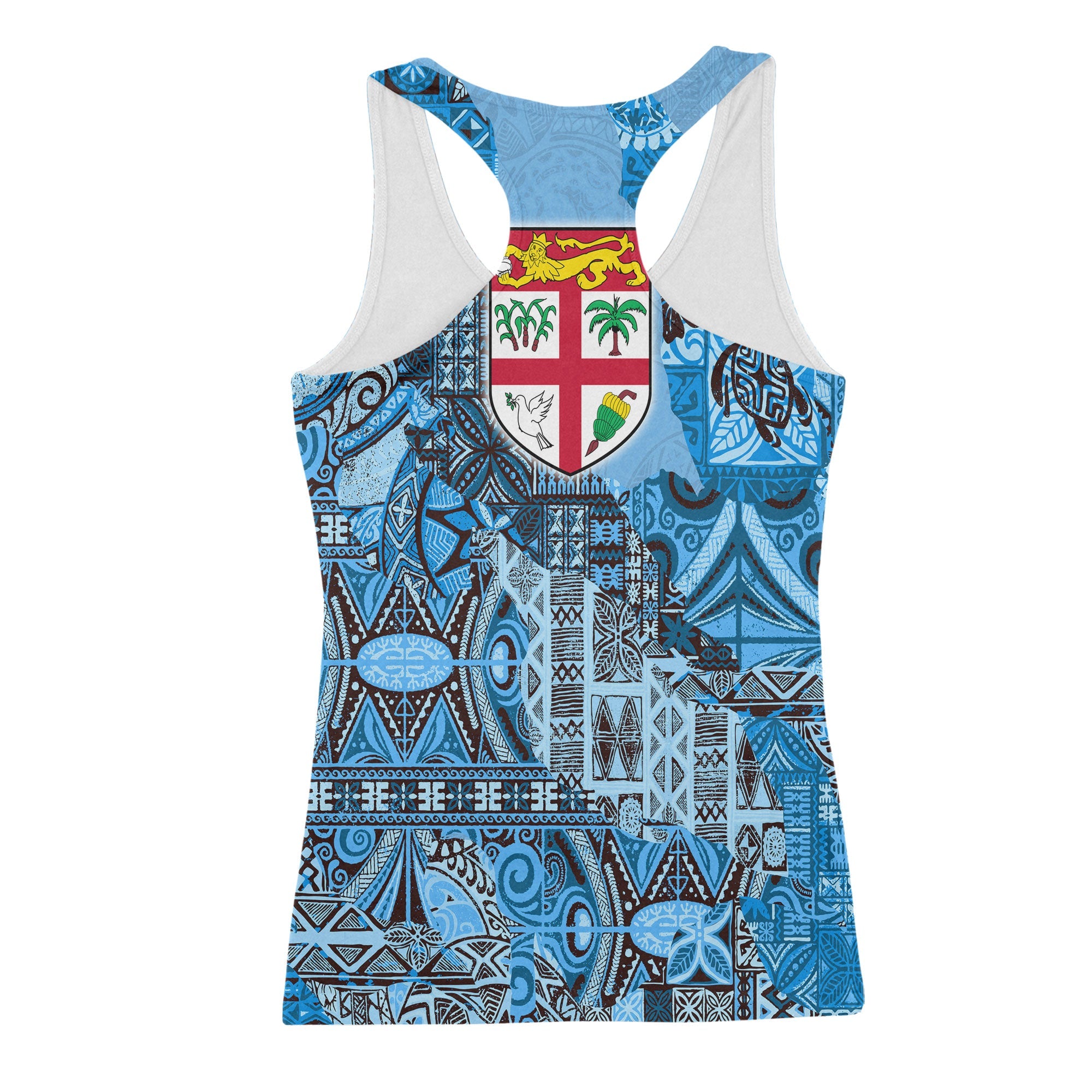 Fiji Flag & Coat Of Arms Racerback Tank