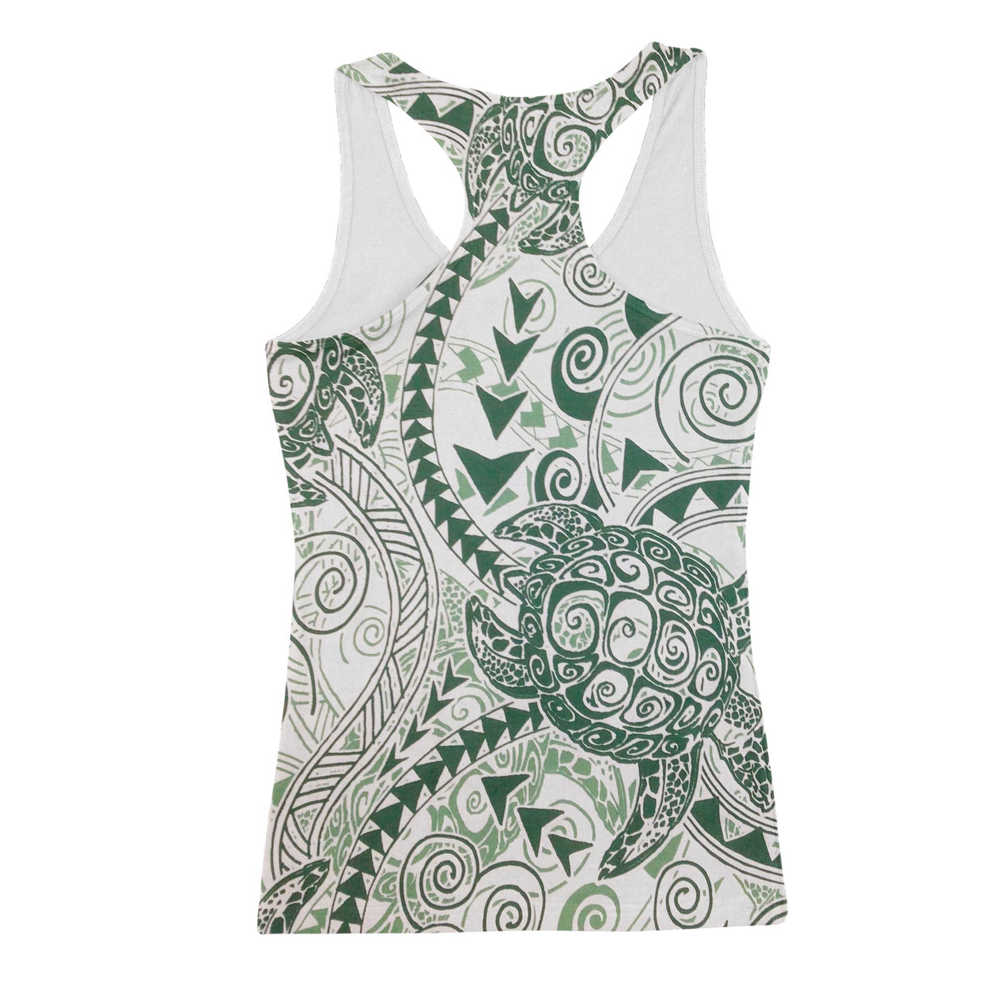 Hawaii Polynesian Turtle Racerback Tank Green Style