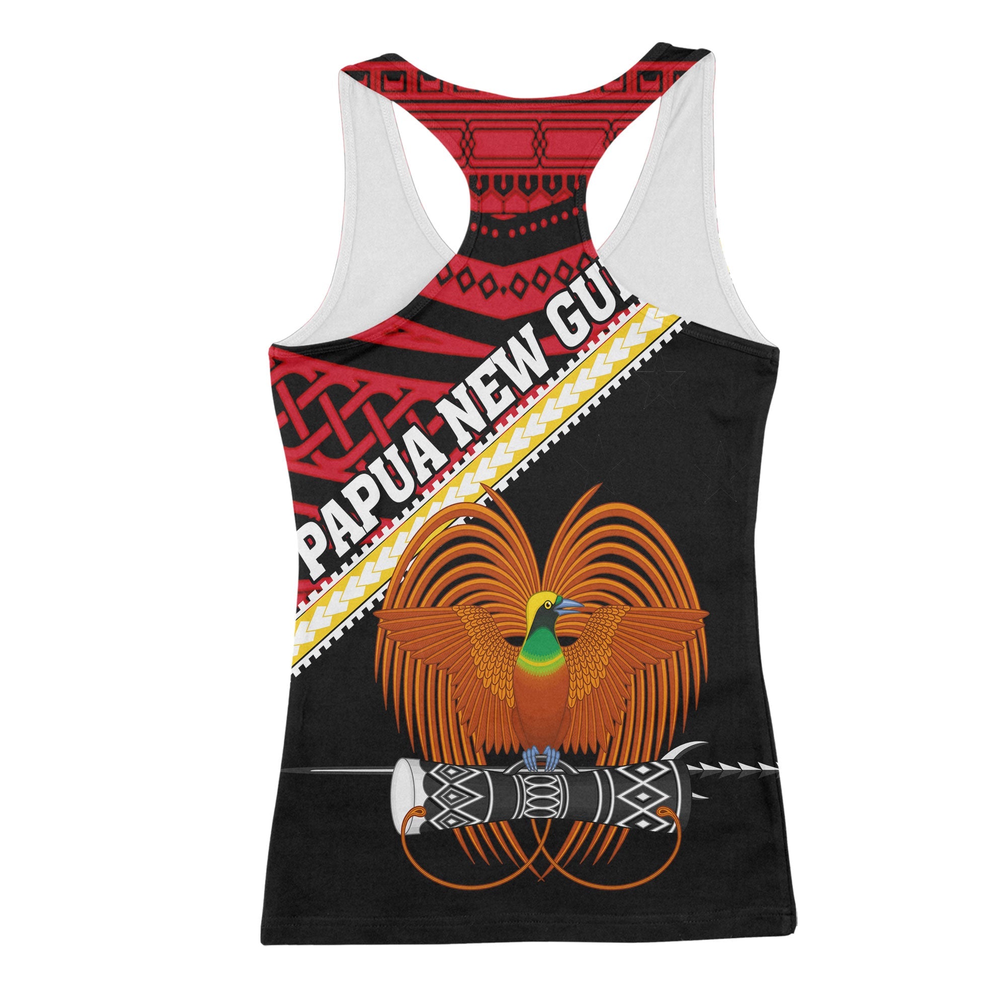 Papua New Guinea Racerback Tank Polynesian Flag Style