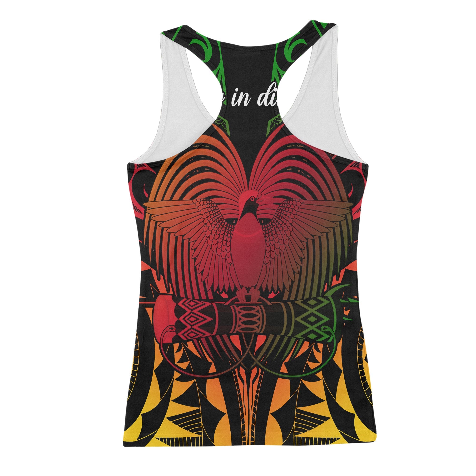 Papua New Guinea Racerback Tank Unity In Diversity Motto