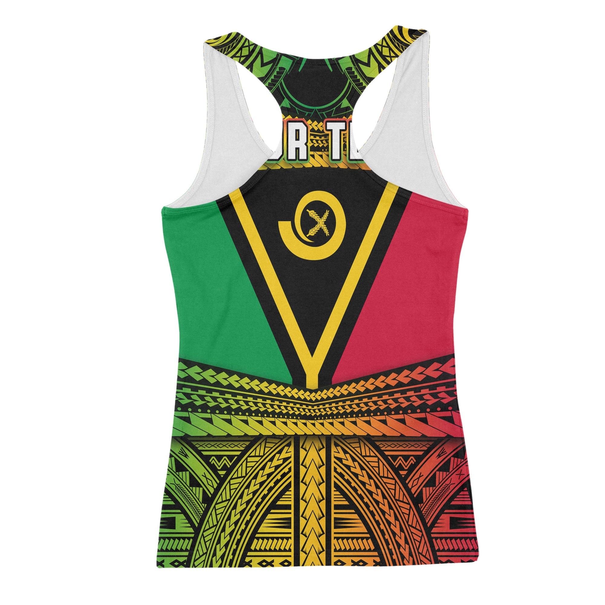 Custom Vanuatu Flag & Coat Of Arms Racerback Tank Reggae Style