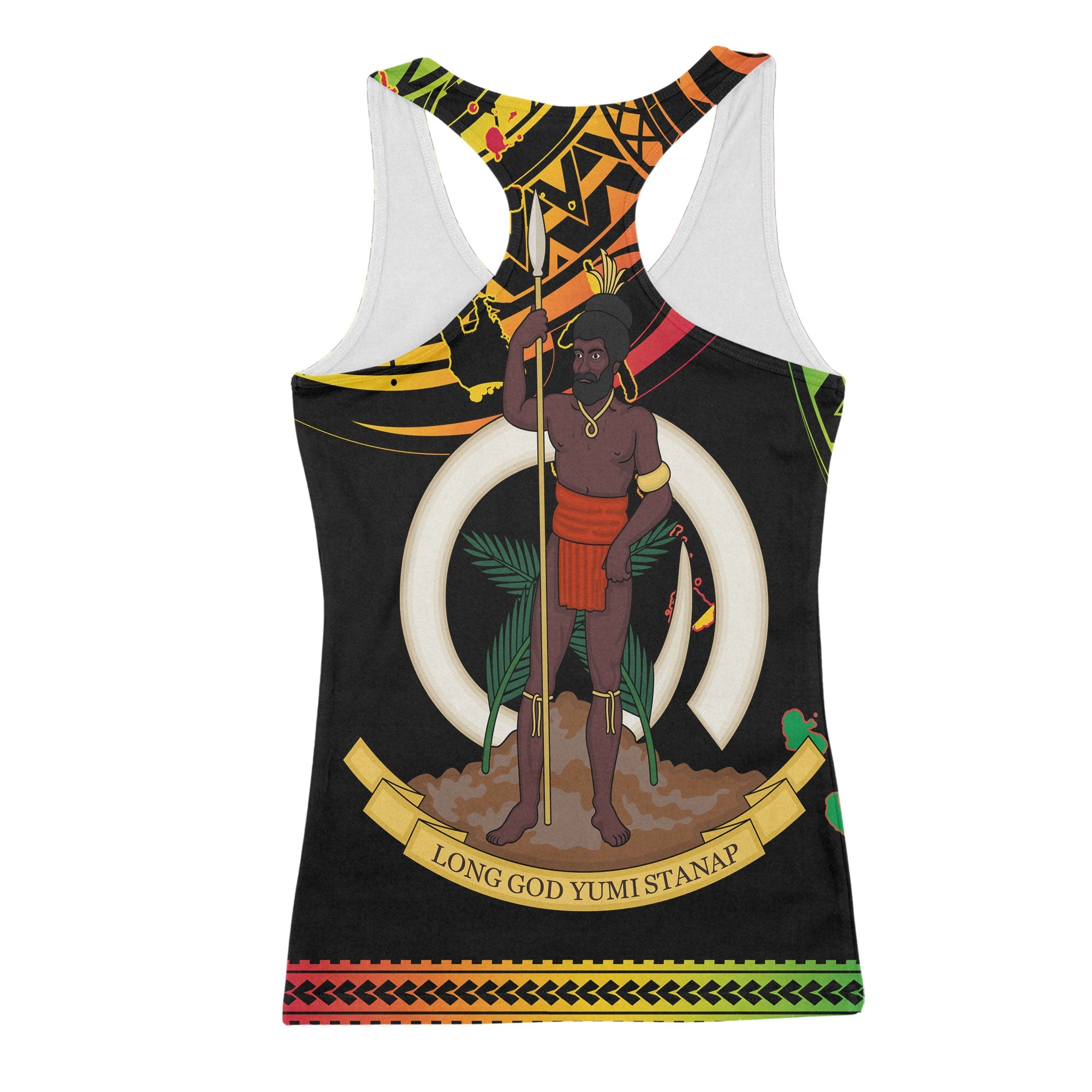 Vanuatu Proud To Be Ni-Van Racerback Tank Coat Of Arms Reggae Style