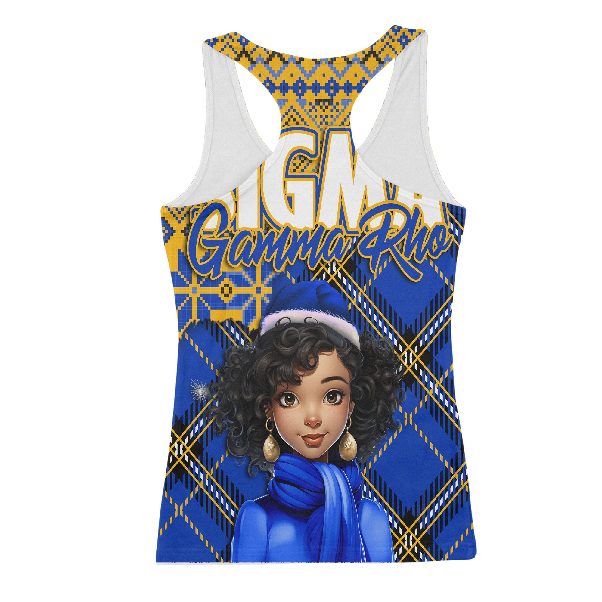 Sorority Tank Top - Christmas Sigma Gamma Rho Girl Racerback Tank Plaid Background Style