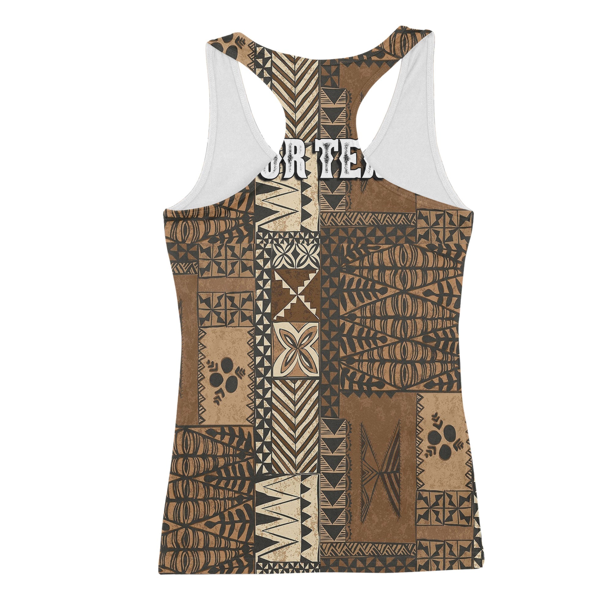 Custom Tonga Racerback Tank Ngatu Tapa Style