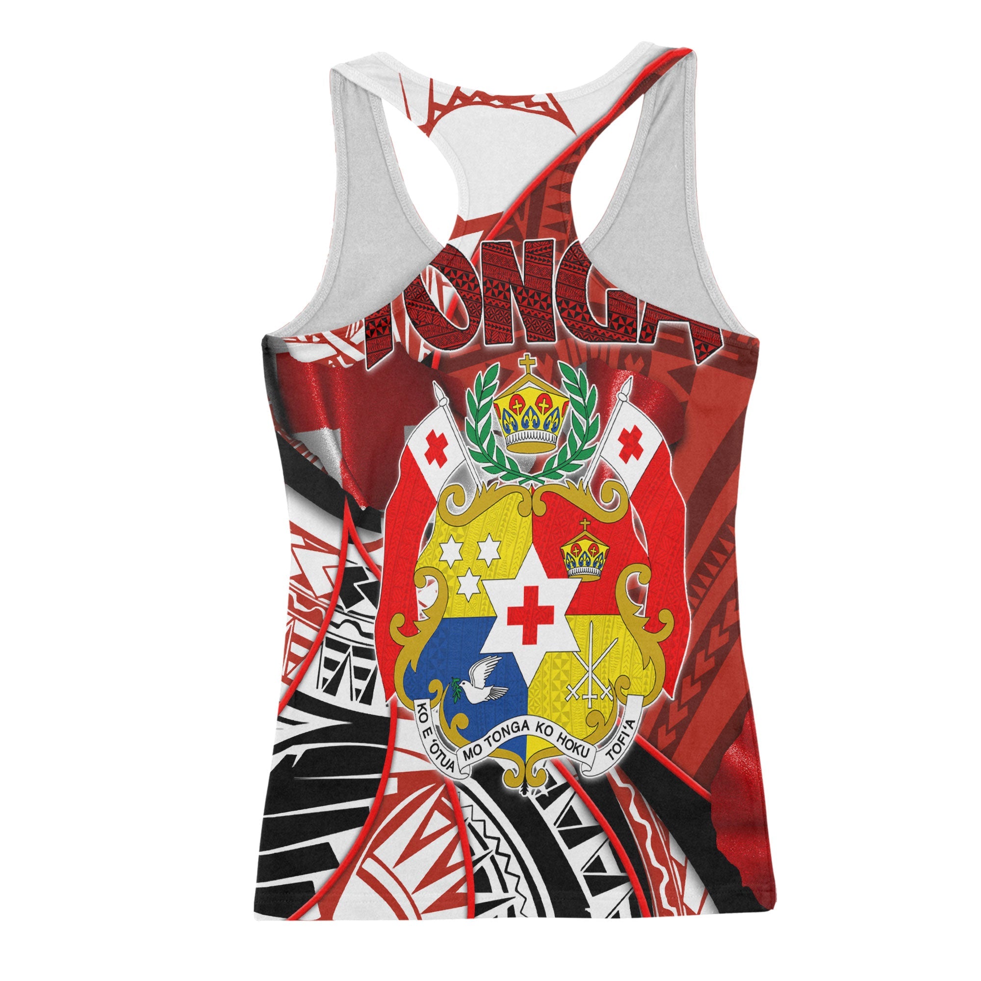 Tonga In My Heart Royal Coat Of Arms Racerback Tank