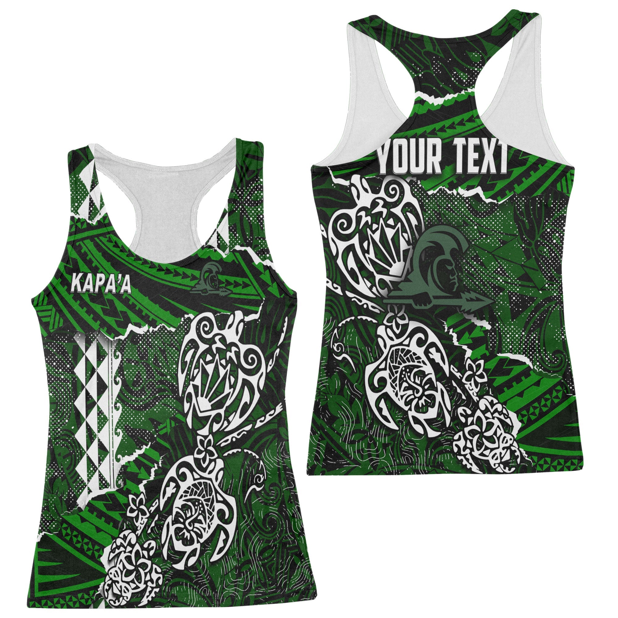 Hawaii Kapaa High School Custom Racerback Tank Polynesian Turtle Style