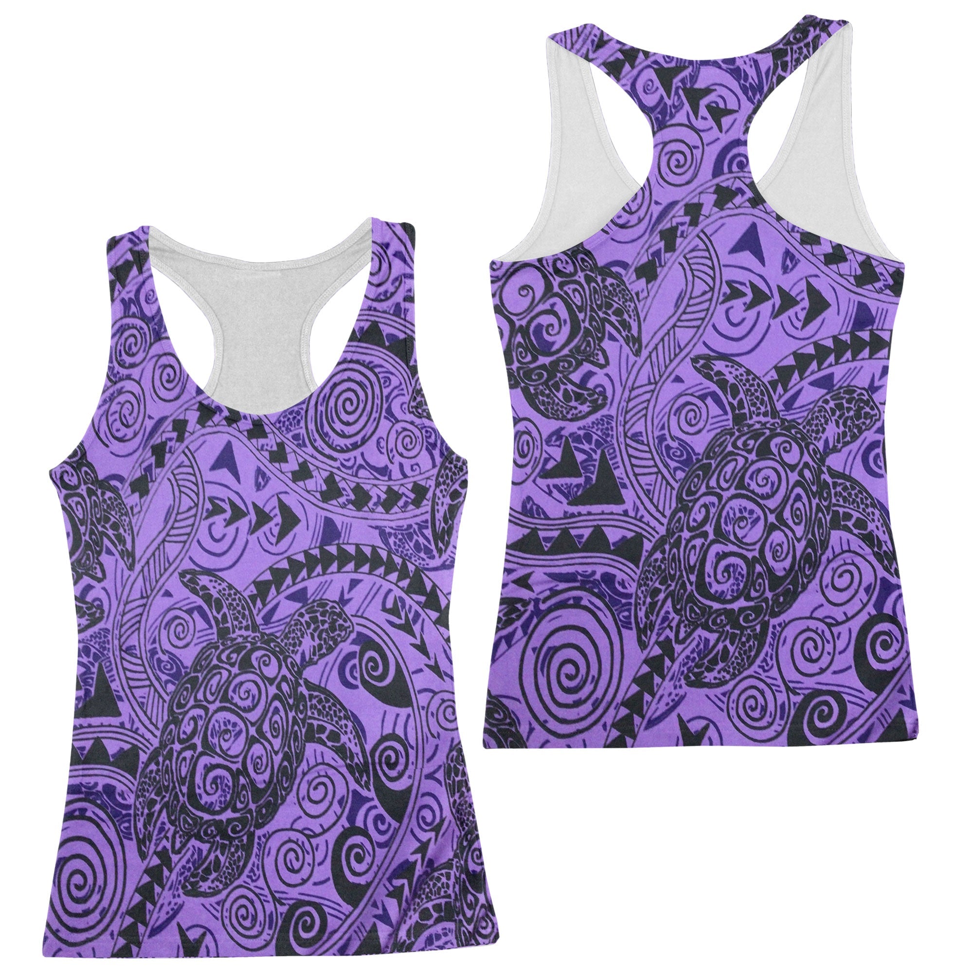 Hawaii Polynesian Turtle Racerback Tank Purple Style