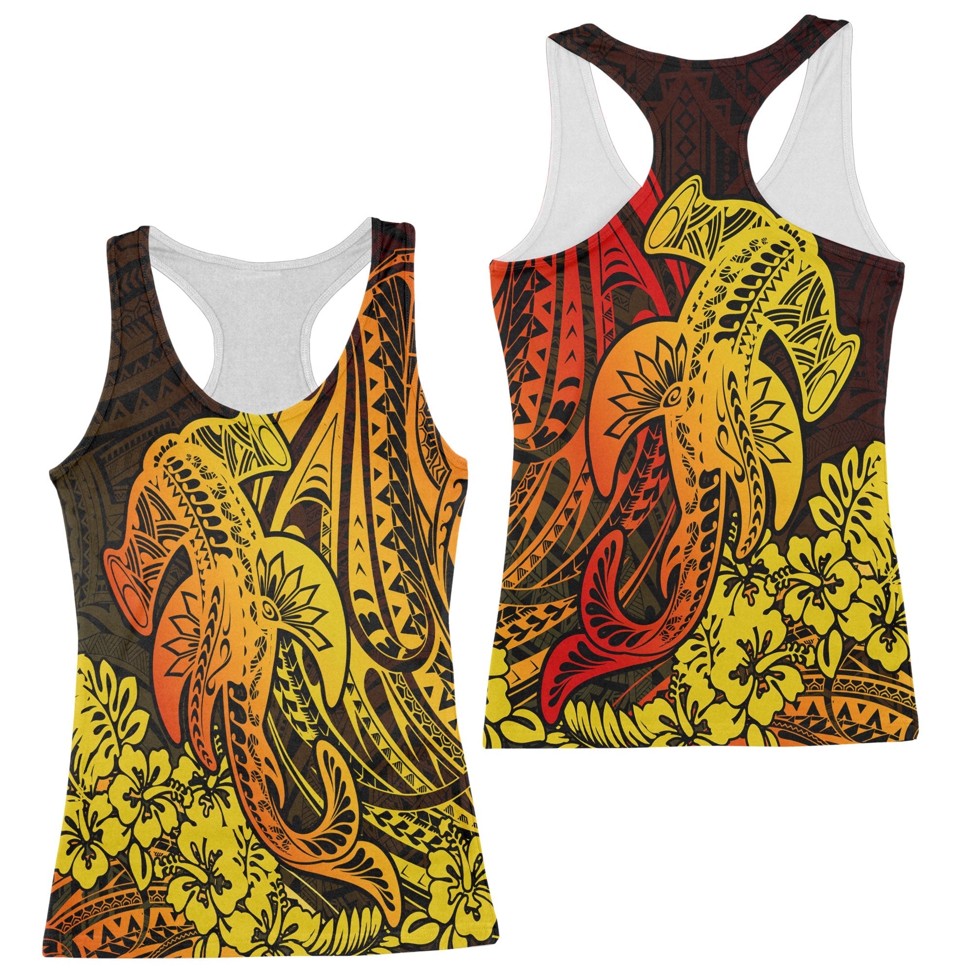 Hawaii Hammerhead Shark Racerback Tank Reggae Style