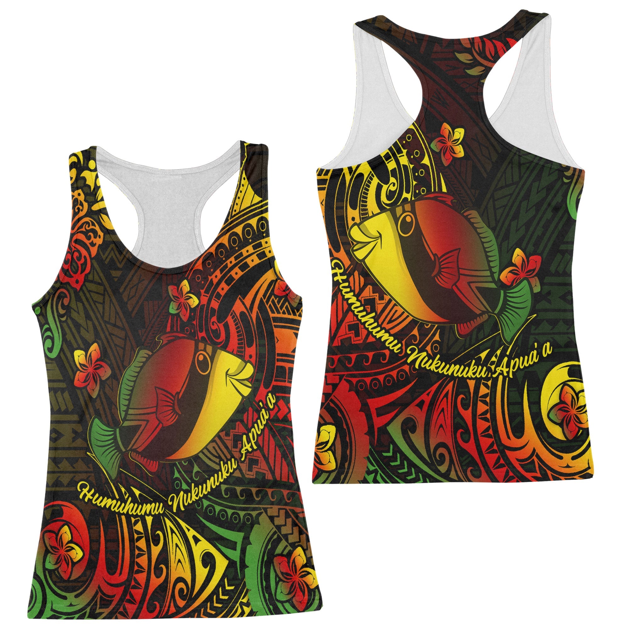 Hawaii Humuhumu Fish Racerback Tank Reggae Style