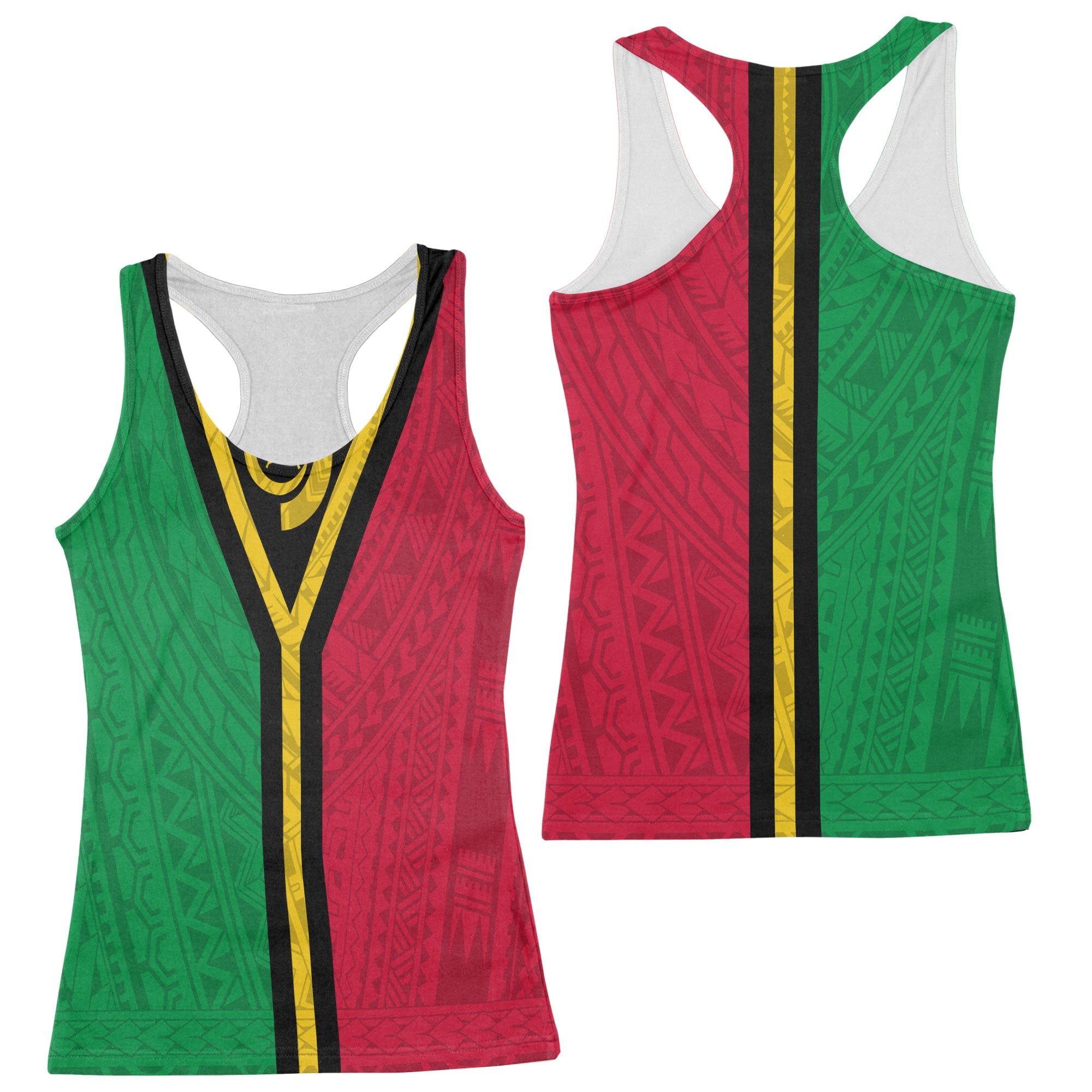 Vanuatu Racerback Tank Polynesian Flag Style