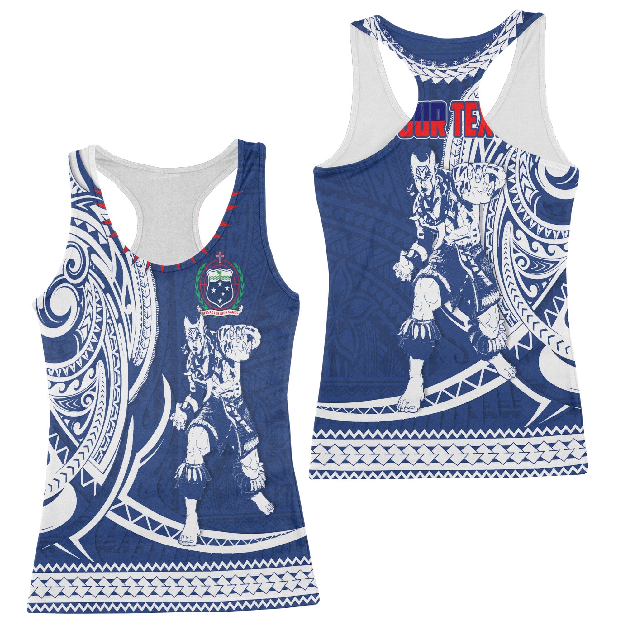 Custom Samoa Racerback Tank Warrior Ula Nifo Style