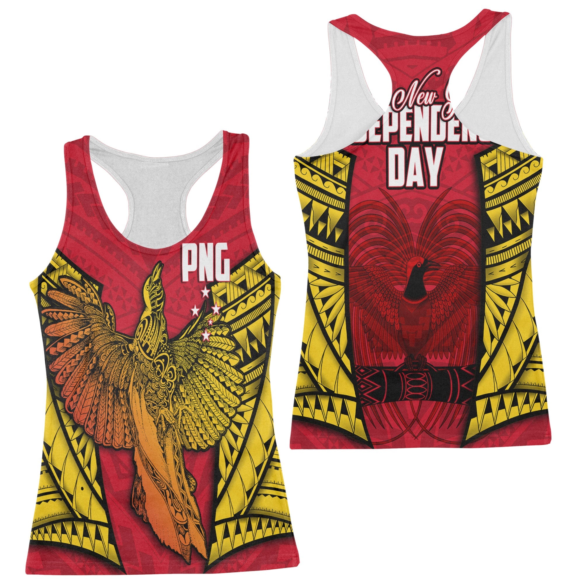 Papua New Guinea Independence Day Racerback Tank Raggiana Bird of Paradise Style