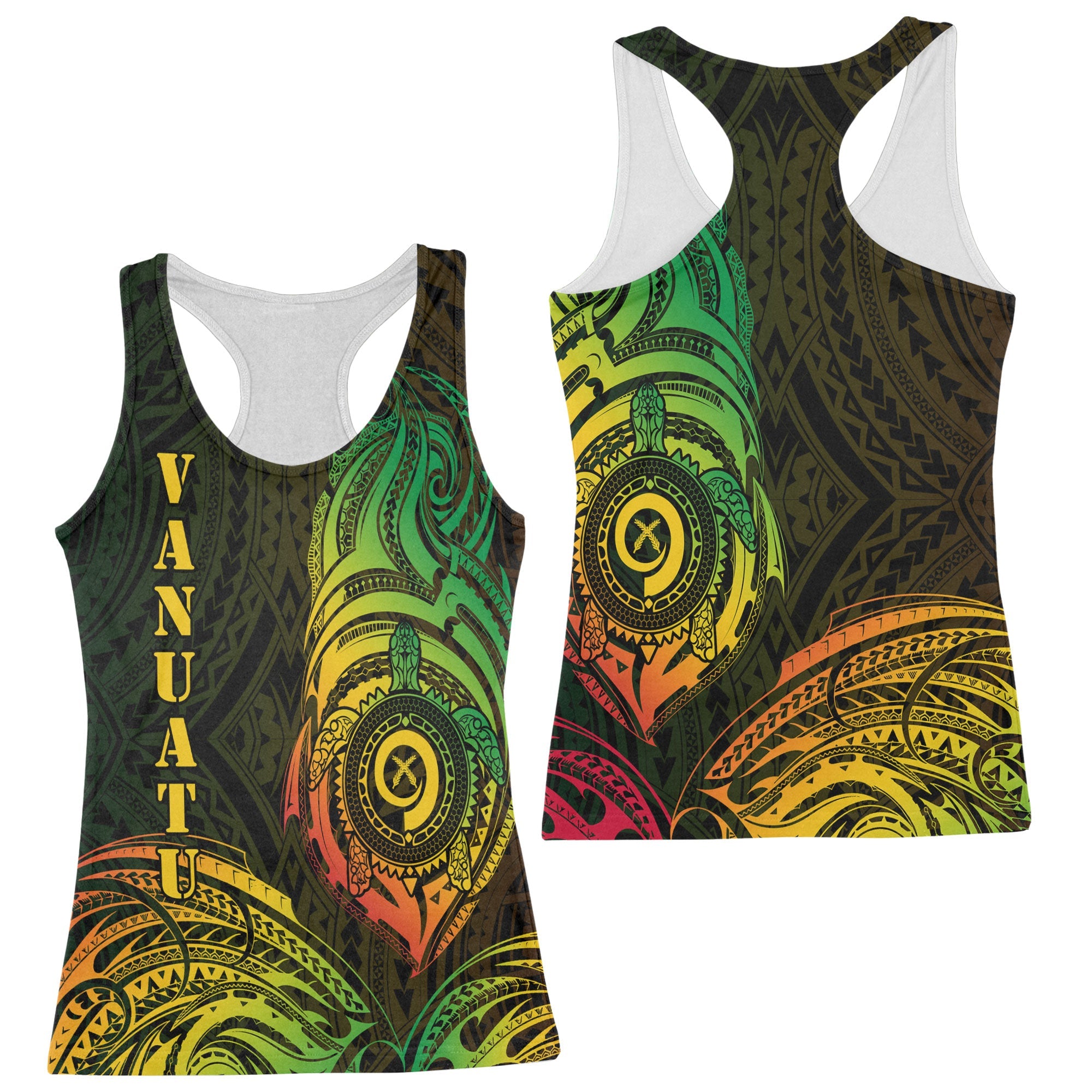 Vanuatu Racerback Tank Polynesian Reggae Style