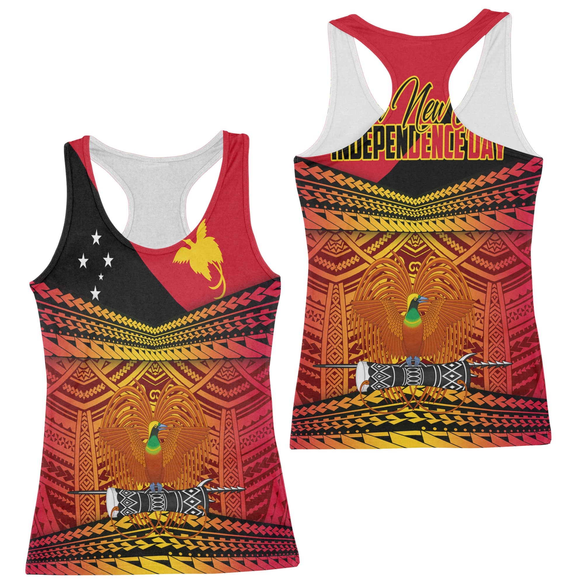 Papua New Guinea Independence Day Racerback Tank PNG Emblem Style