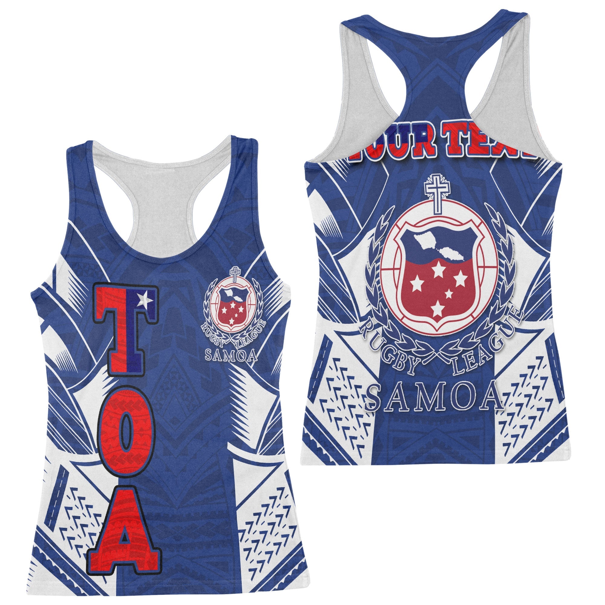 Custom TOA Samoa Rugby Racerback Tank