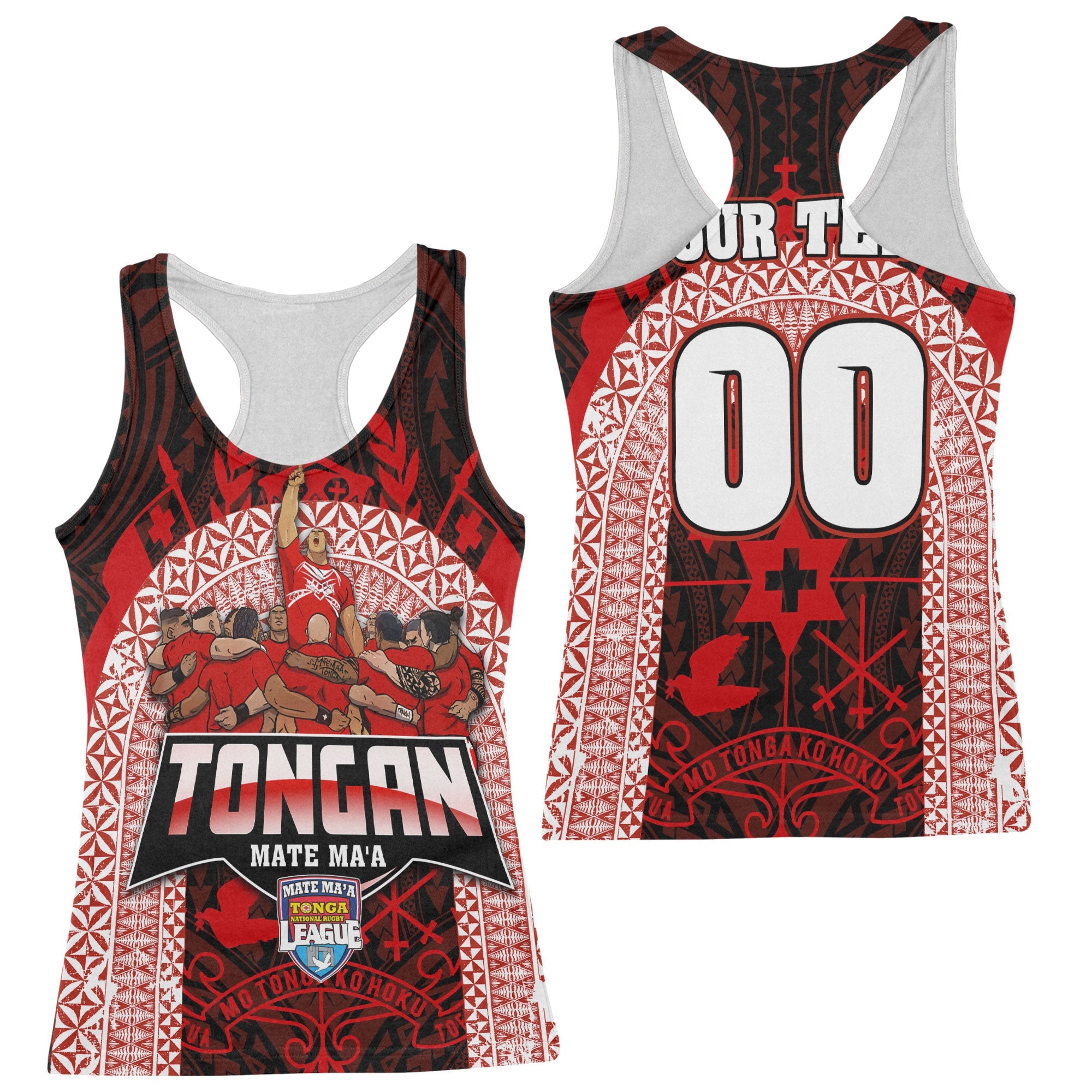 Custom Tonga Mate Ma'a Rugby League Racerback Tank