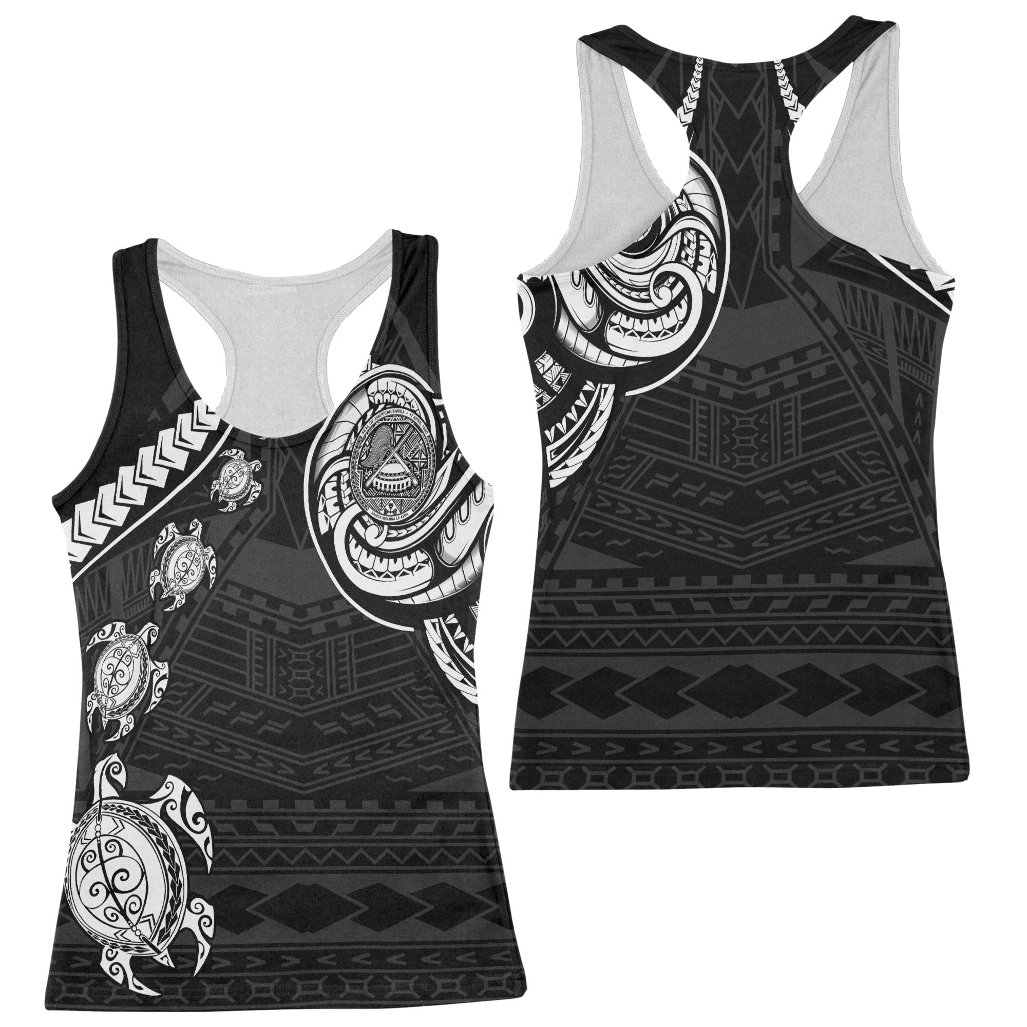 Seal Of American Samoa Racerback Tank Turtle Style