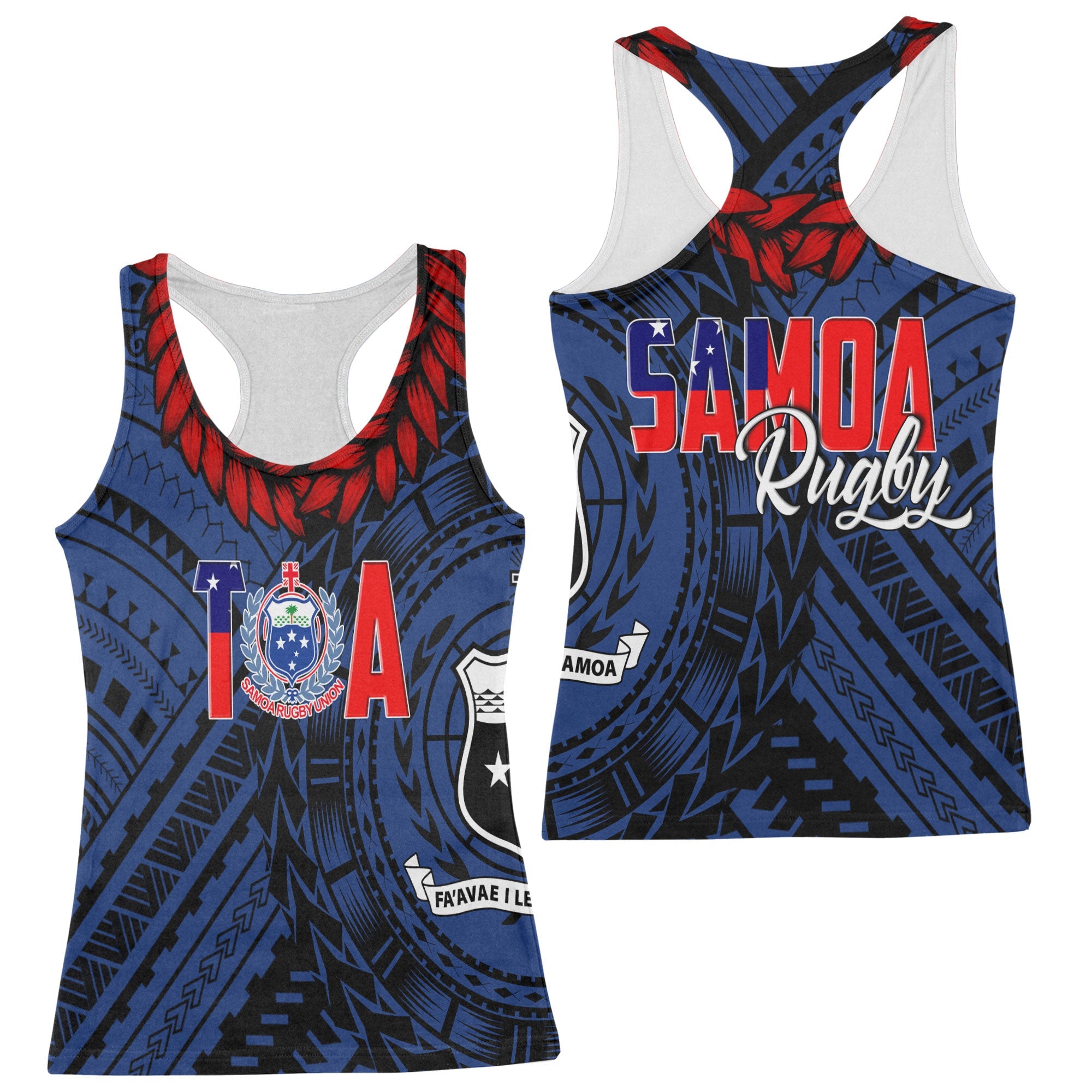 Samoa TOA Rugby Racerback Tank Ulafala Style