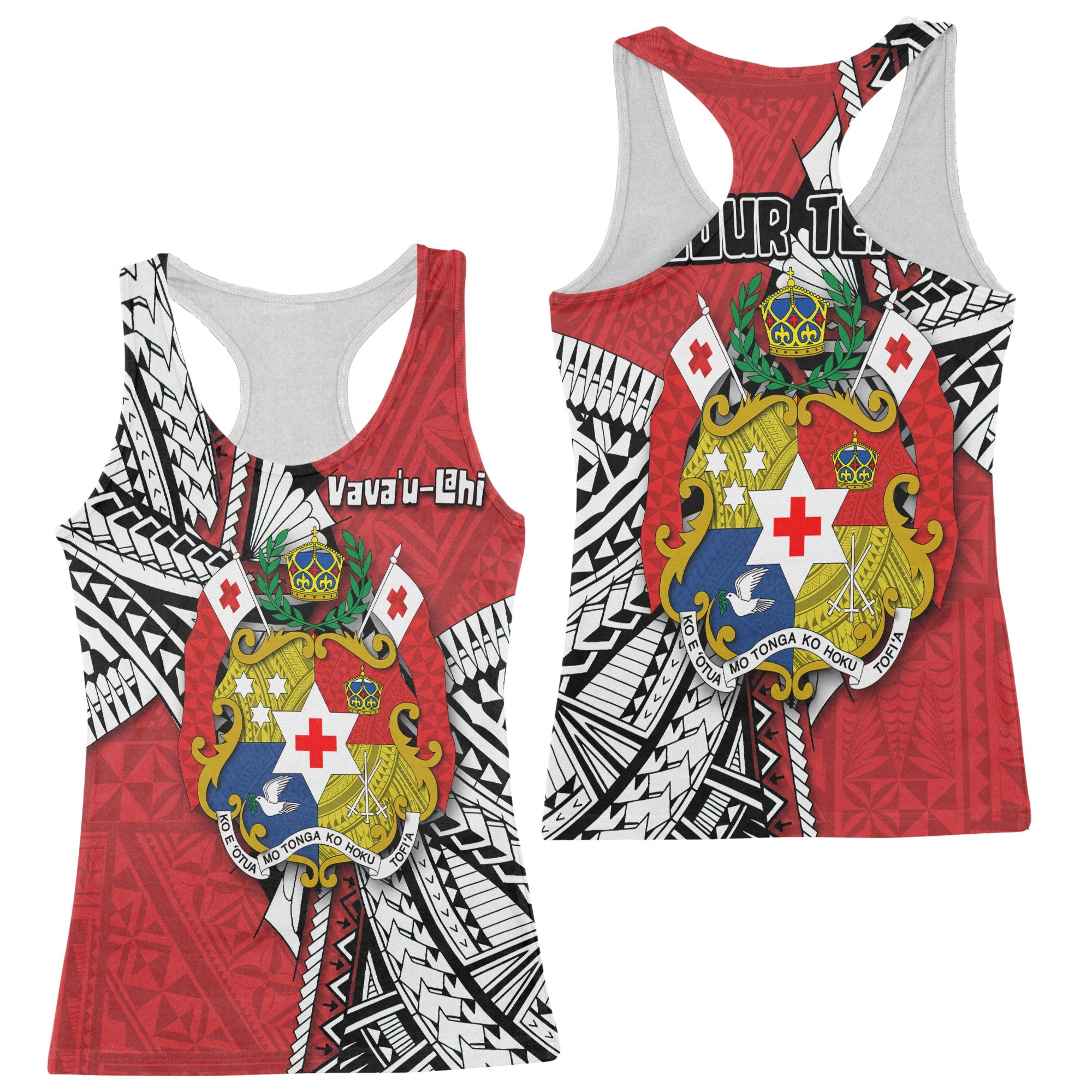 Custom Tonga Vava'u Lahi Coat Of Arms Racerback Tank