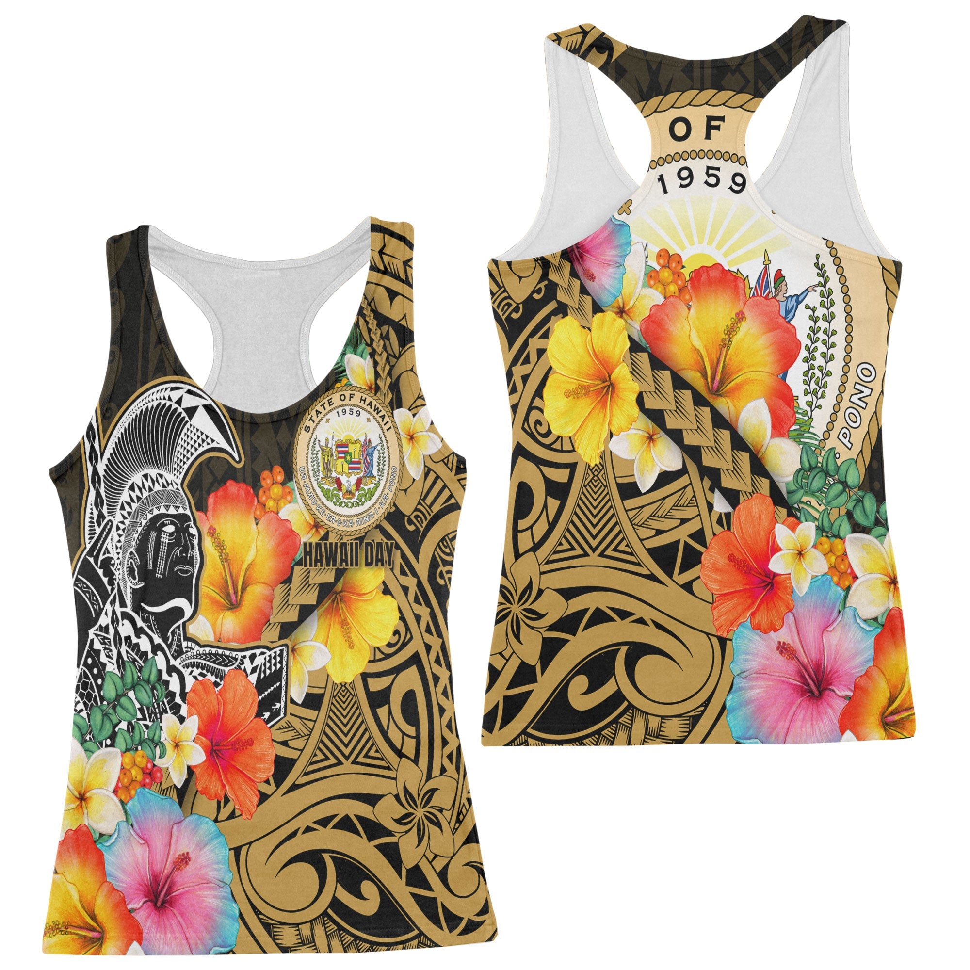 Hawaii Day King Kamehameha Racerback Tank