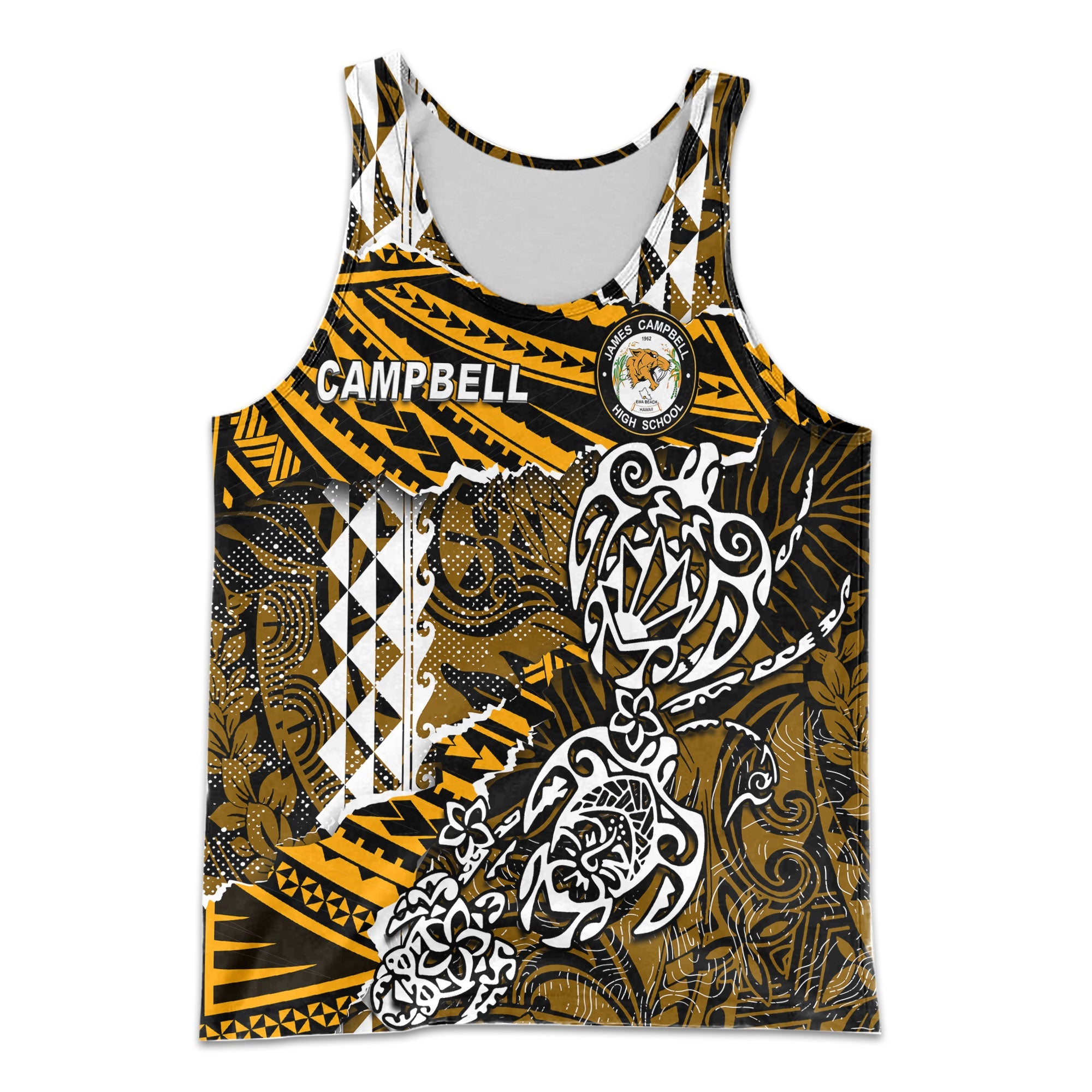 Hawaii James Campbell High School Custom Men Tank Top Polynesian Turtle Style