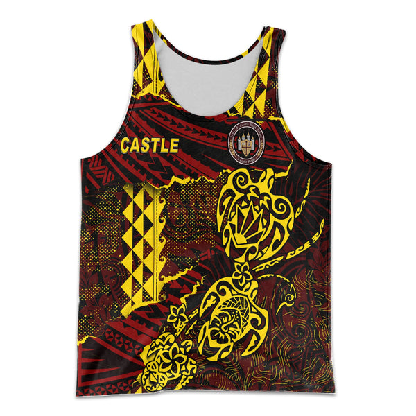 Hawaii Castle High School Custom Men Tank Top Polynesian Turtle Style