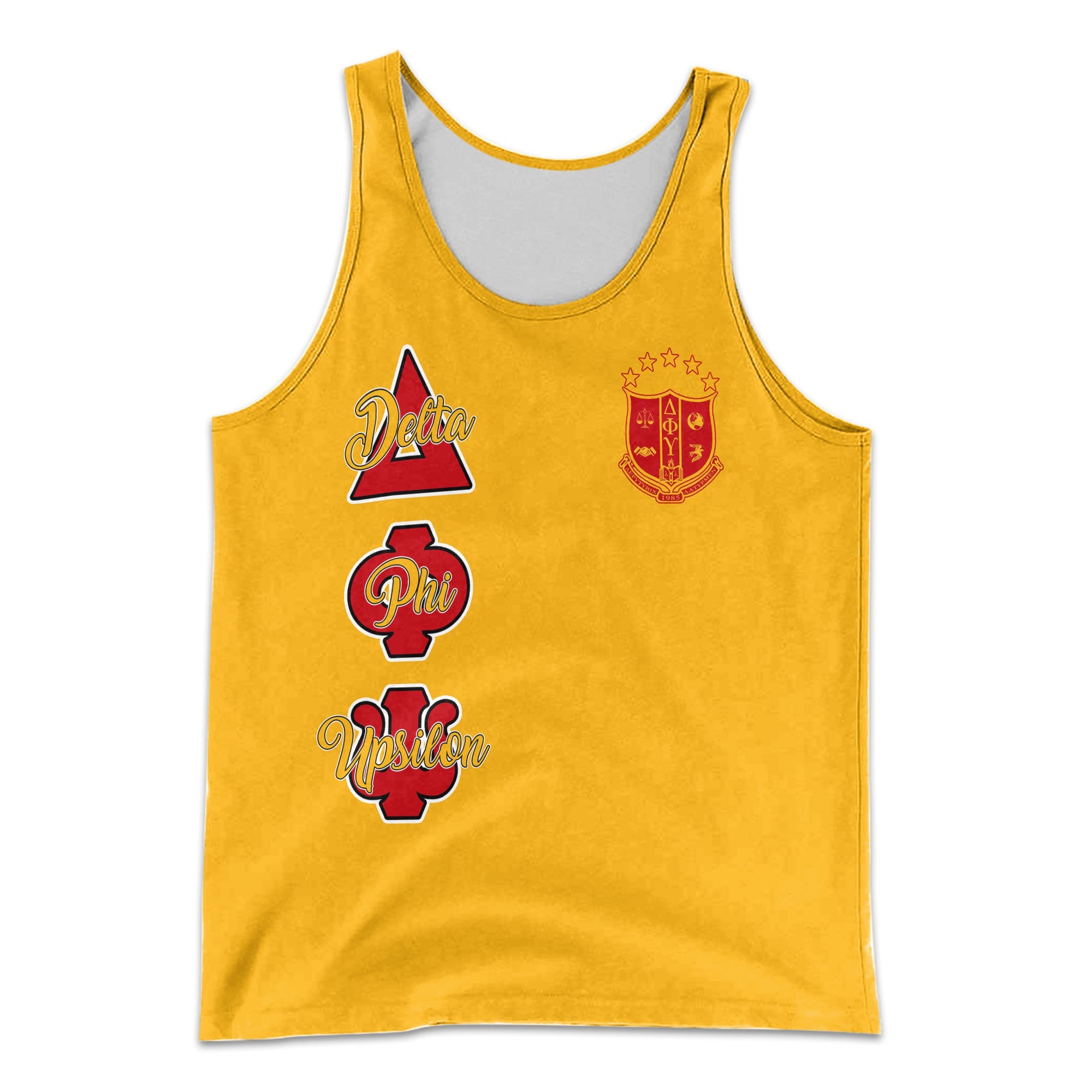 Fraternity Tank Top - Personalized Delta Phi Upsilon Men Tank Top Original Yellow Style