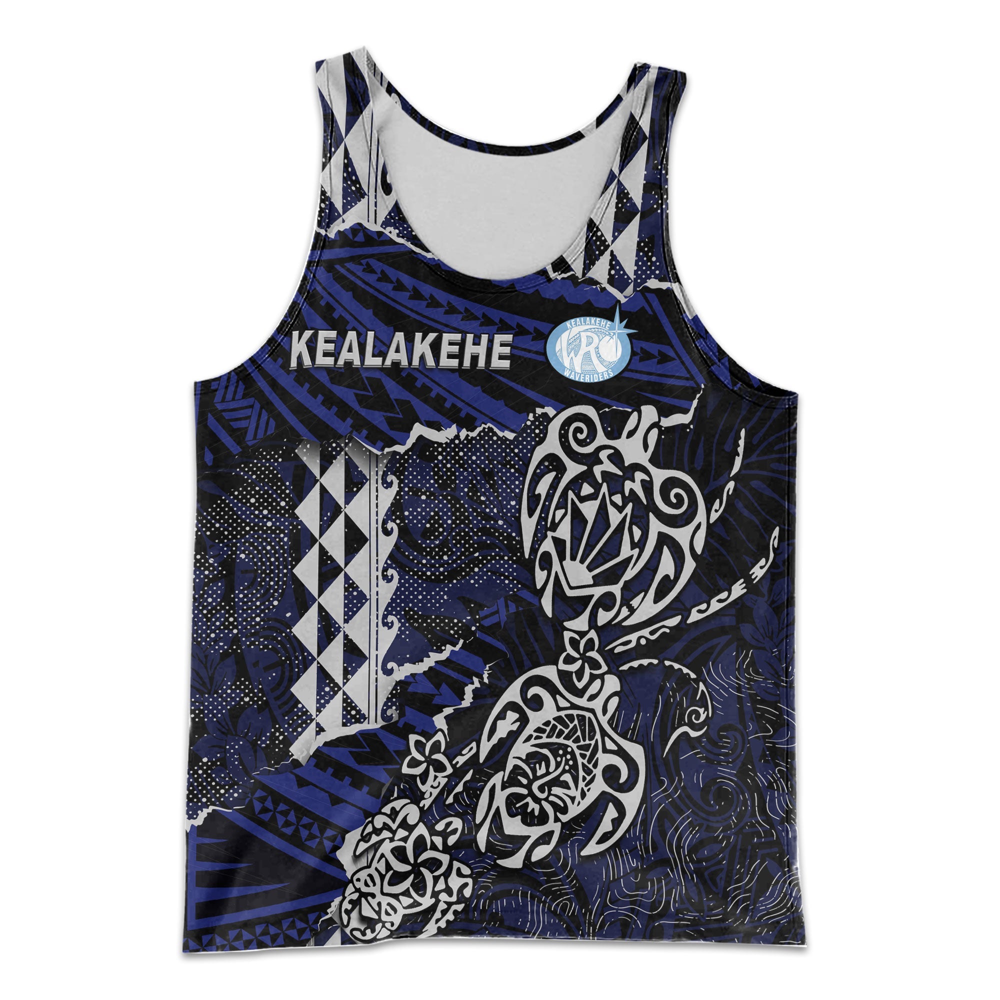 Hawaii Kealakehe High School Custom Men Tank Top Polynesian Turtle Style