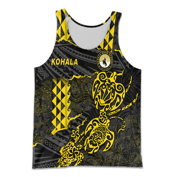 Hawaii Kohala High School Custom Men Tank Top Polynesian Turtle Style