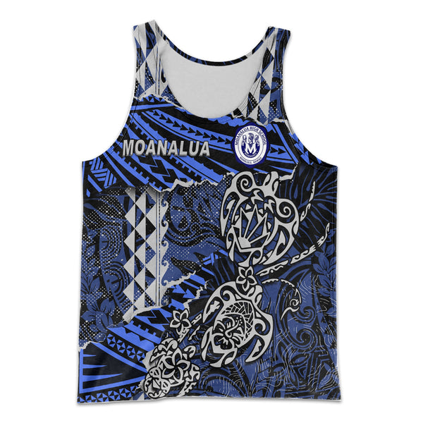 Hawaii Moanalua High School Custom Men Tank Top Polynesian Turtle Style