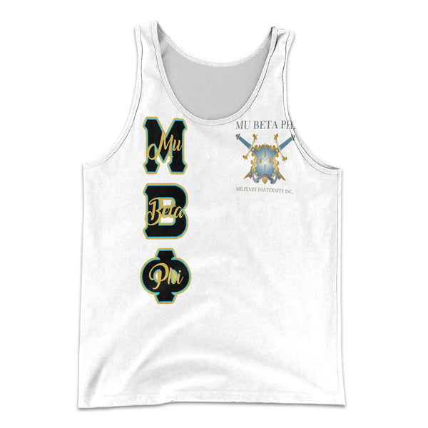 Fraternity Tank Top - Personalized Mu Beta Phi Men Tank Top Original White Style