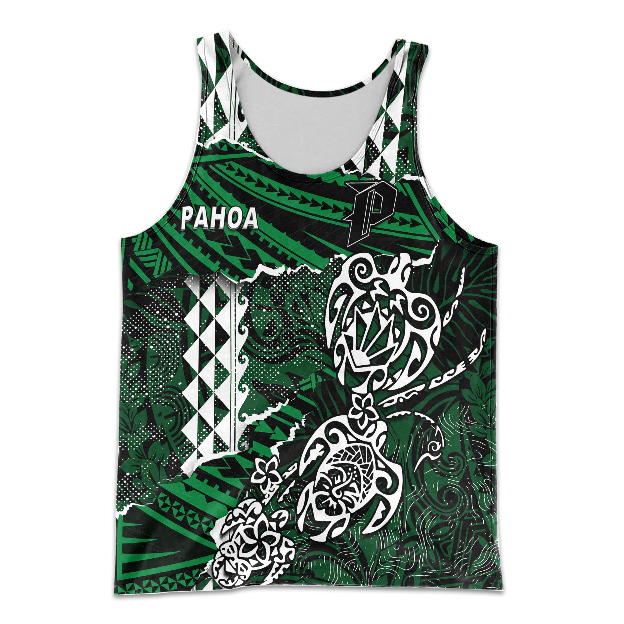 Hawaii Pahoa High & Intermediate School Custom Men Tank Top Polynesian Turtle Style