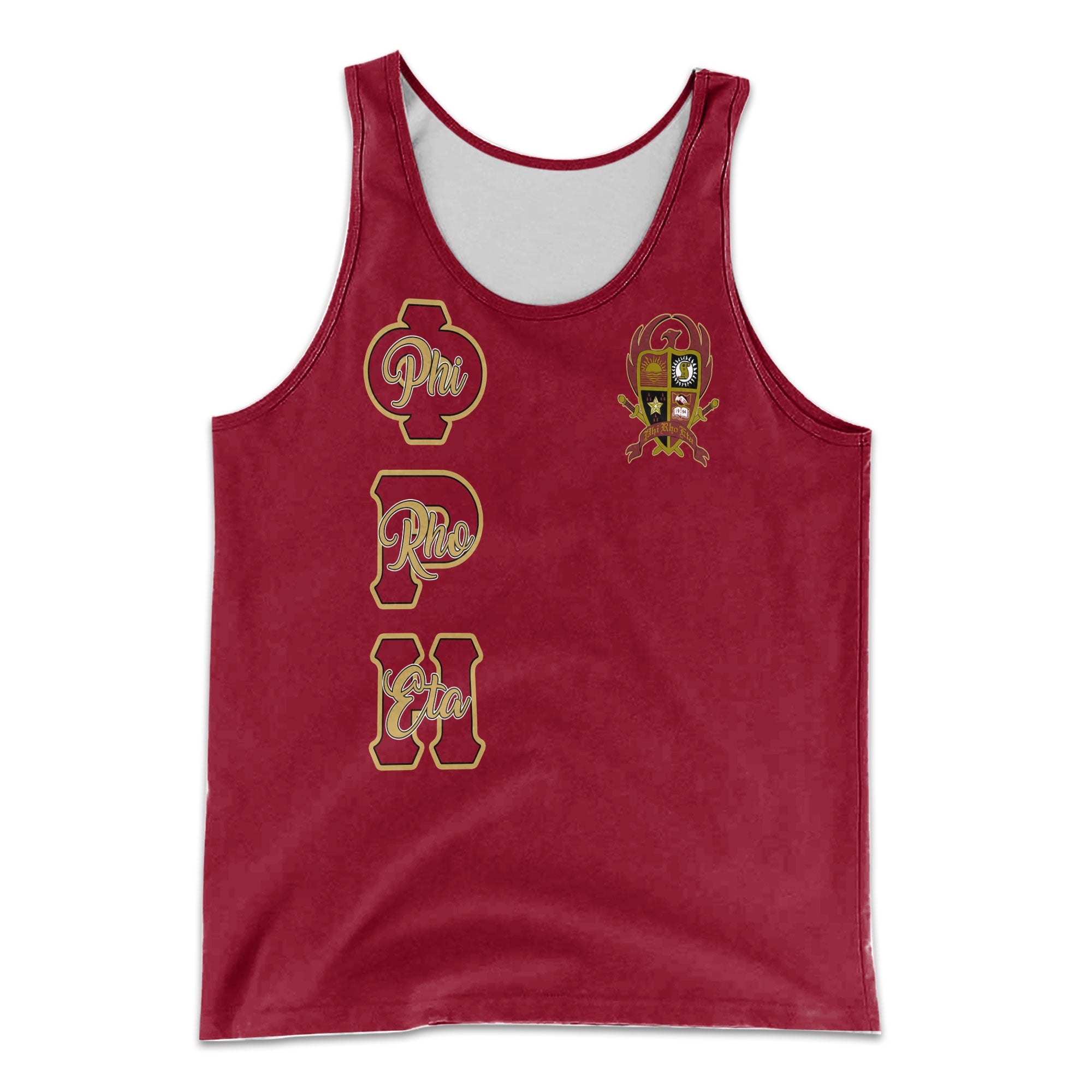 Fraternity Tank Top - Personalized Phi Rho Eta Men Tank Top Original Maroon Style