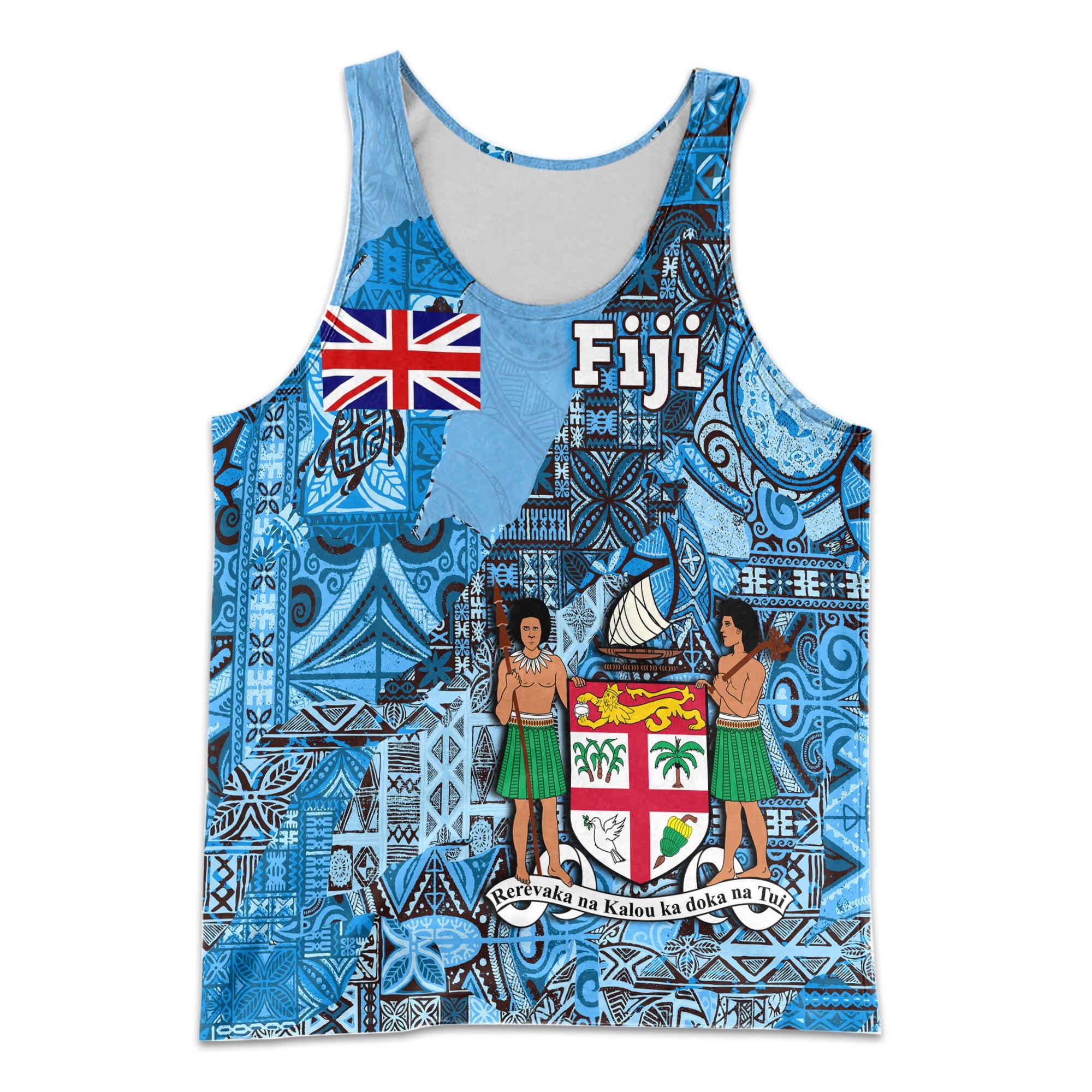 Fiji Flag & Coat Of Arms Men Tank Top