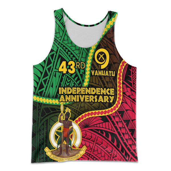 Vanuatu Men Tank Top Independence Day 43rd Anniversary Style