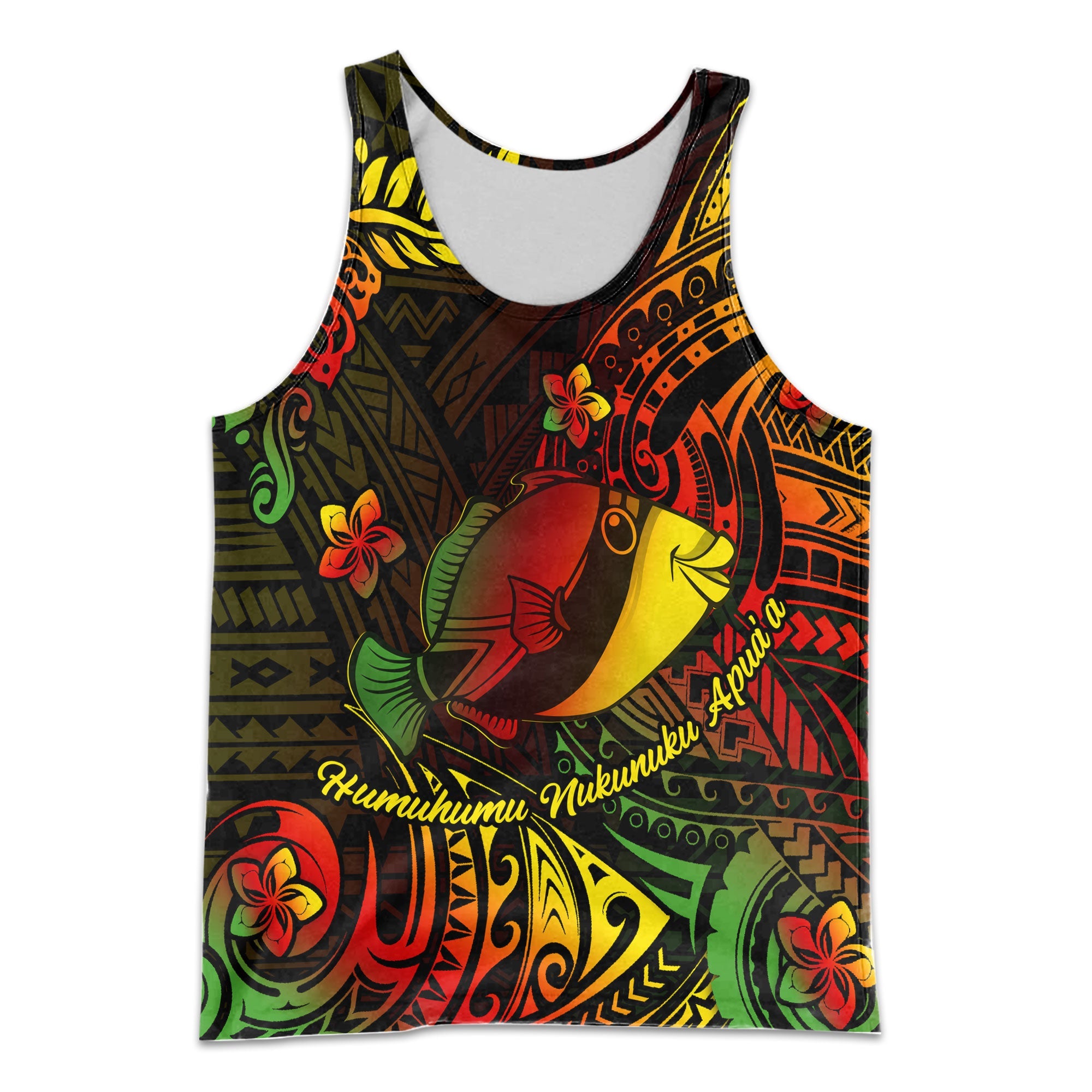 Hawaii Humuhumu Fish Men Tank Top Reggae Style