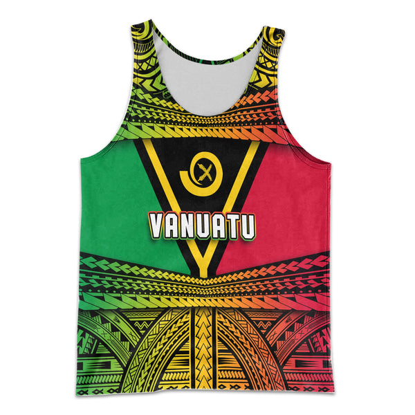 Custom Vanuatu Flag & Coat Of Arms Men Tank Top Reggae Style