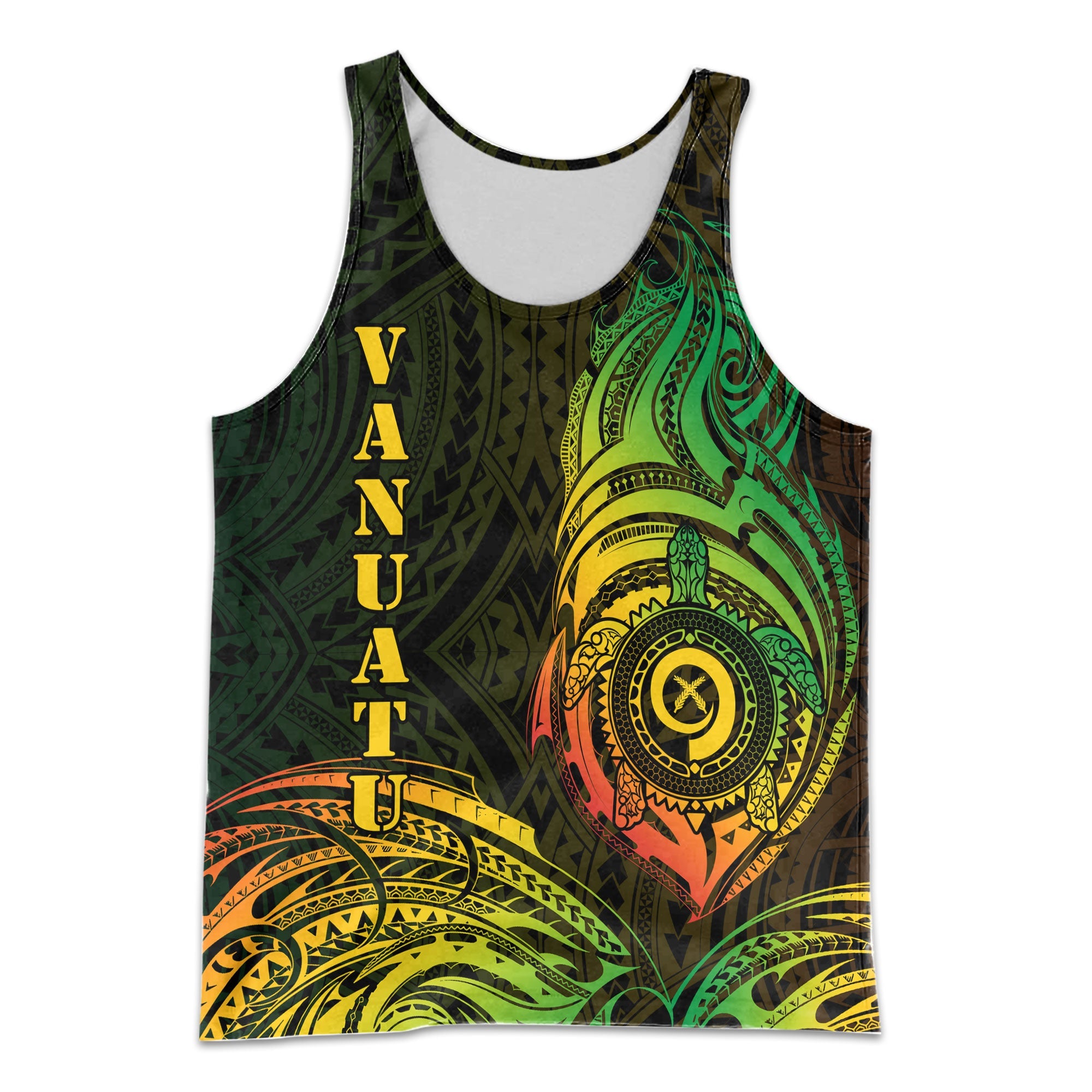 Vanuatu Men Tank Top Polynesian Reggae Style