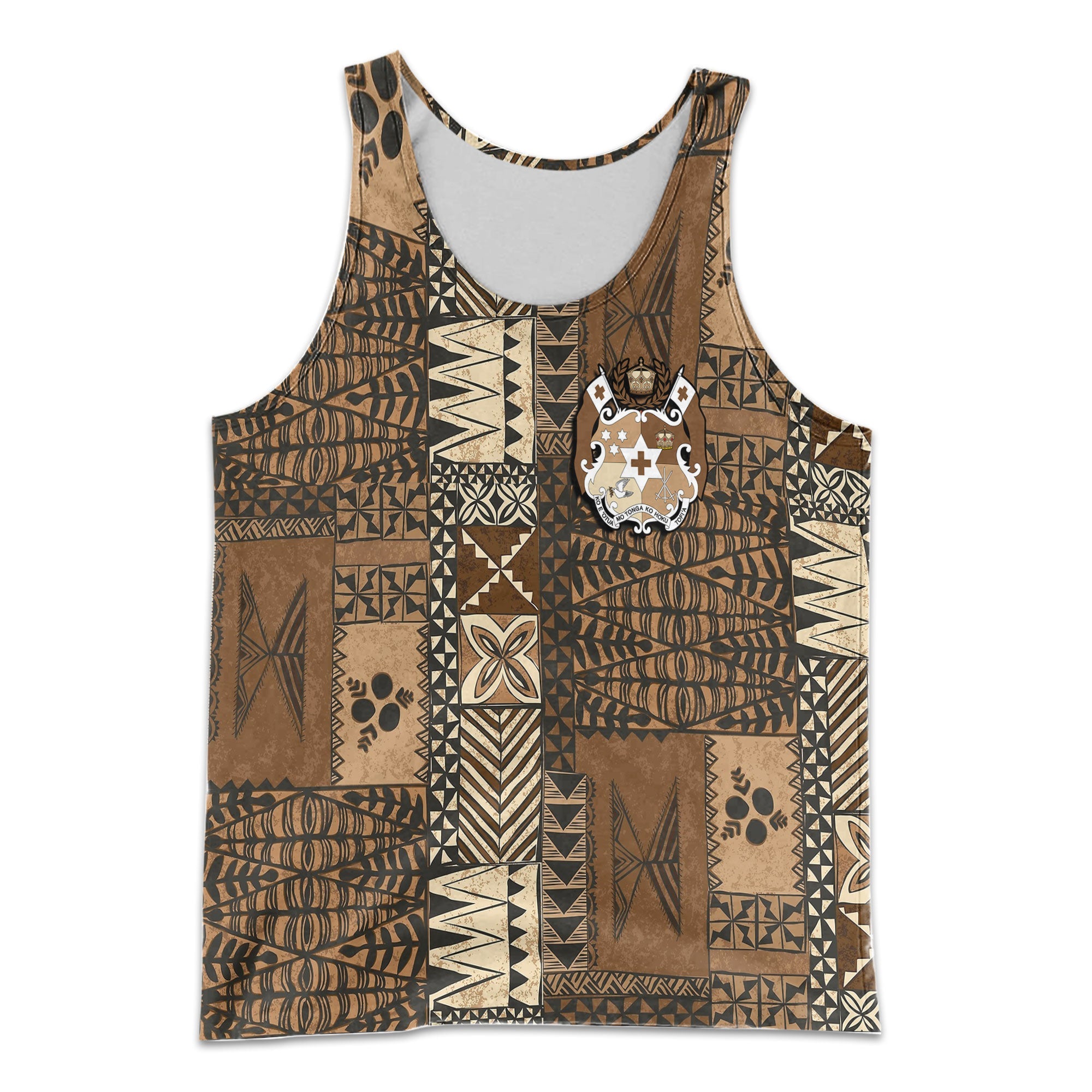 Custom Tonga Men Tank Top Ngatu Tapa Style