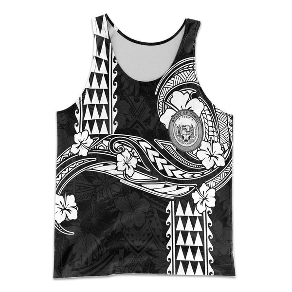 Hawaii Seal Men Tank Top Turtle & Map Style