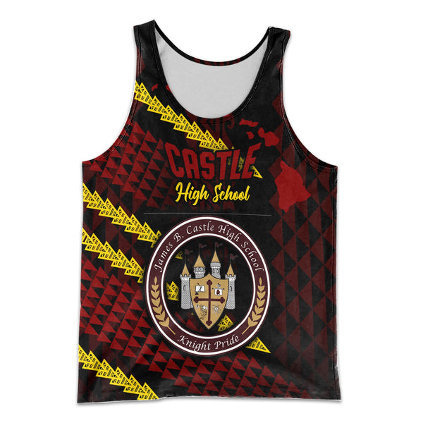 Hawaii Castle High School Custom Men Tank Top Map Style