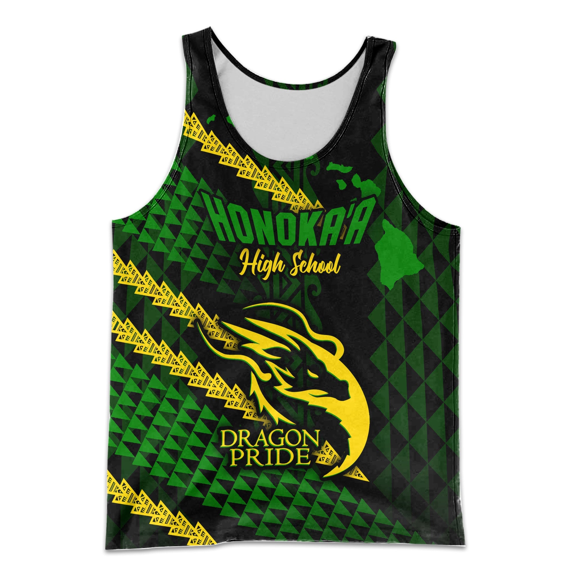 Hawaii Honoka High & Intermediate School Custom Men Tank Top Map Style