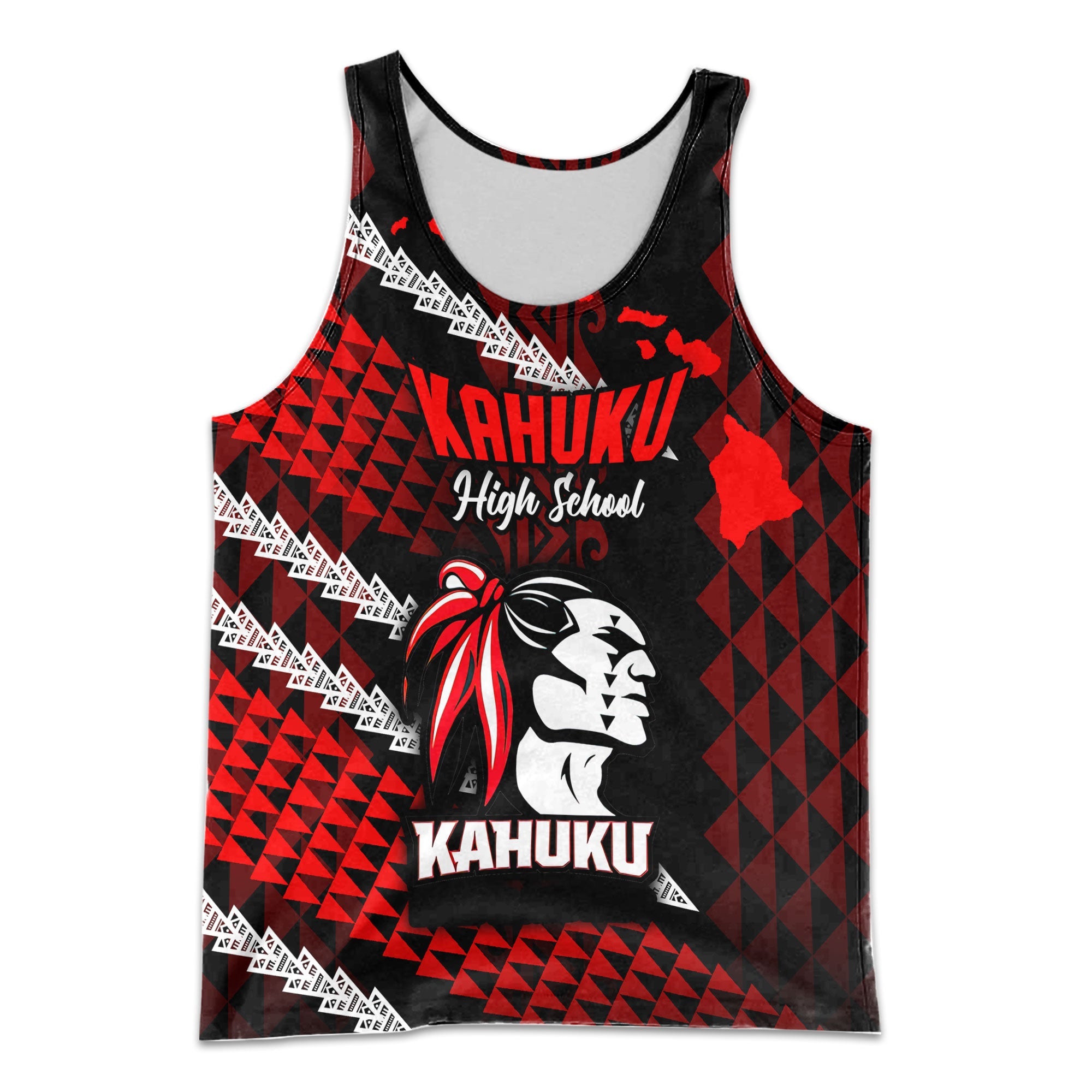 Hawaii Kahuku High & Intermediate School Custom Men Tank Top Map Style